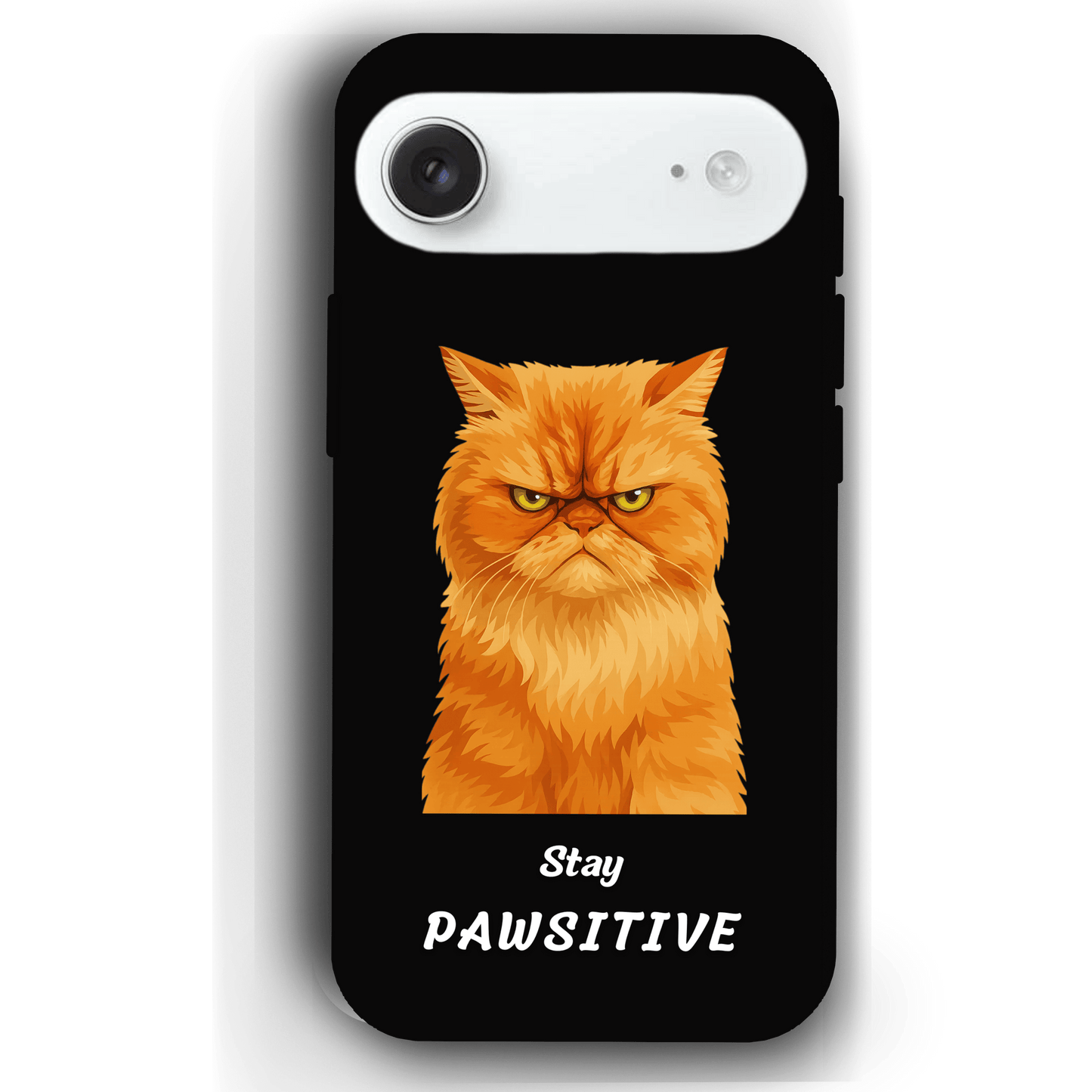 Stay Pawsitive Custom Pet Phone Case for iPhone 17 by YingMart – Personalized Animal Portrait, Protective Cover, for Pet Lovers.