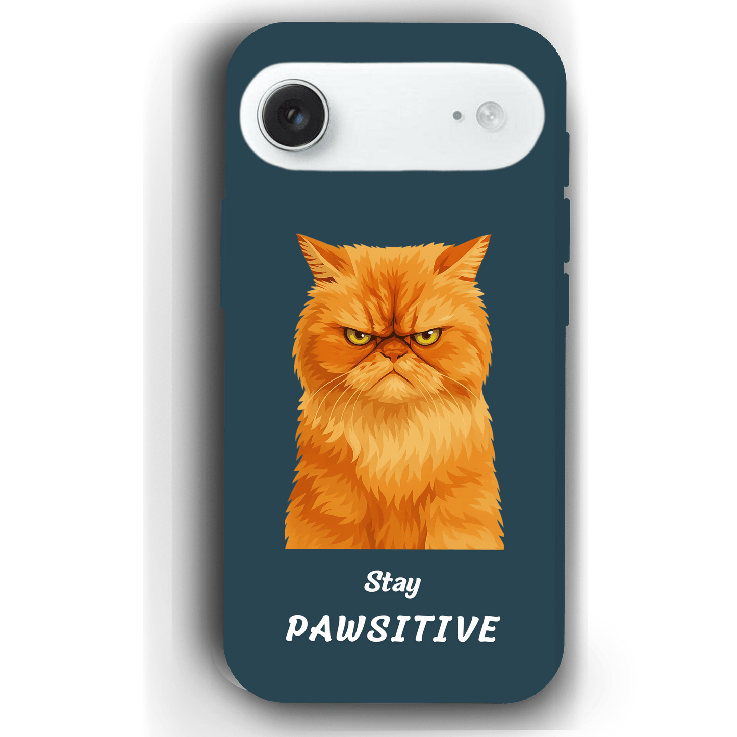 Stay Pawsitive Custom Pet Phone Case for iPhone 17 by YingMart – Personalized Animal Portrait, Protective Cover, for Pet Lovers.