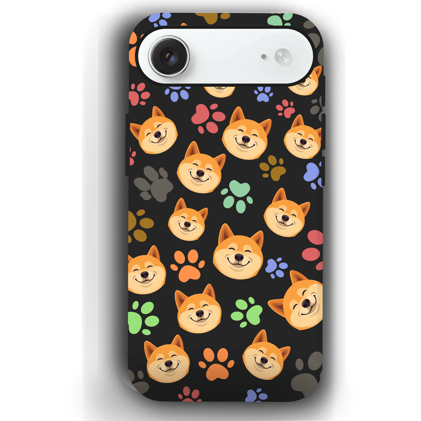 Custom Pet Phone Case for iPhone 17/ 17 Air/ 17 Pro/ 17 Pro Max by YingMart, Personalized Pet Portrait Cover with Paw, Heart, Fish & Bone Symbols