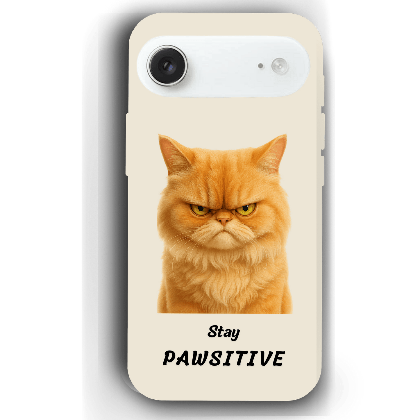 Stay Pawsitive Custom Pet Phone Case for iPhone 17 by YingMart – Personalized Animal Portrait, Protective Cover, for Pet Lovers.