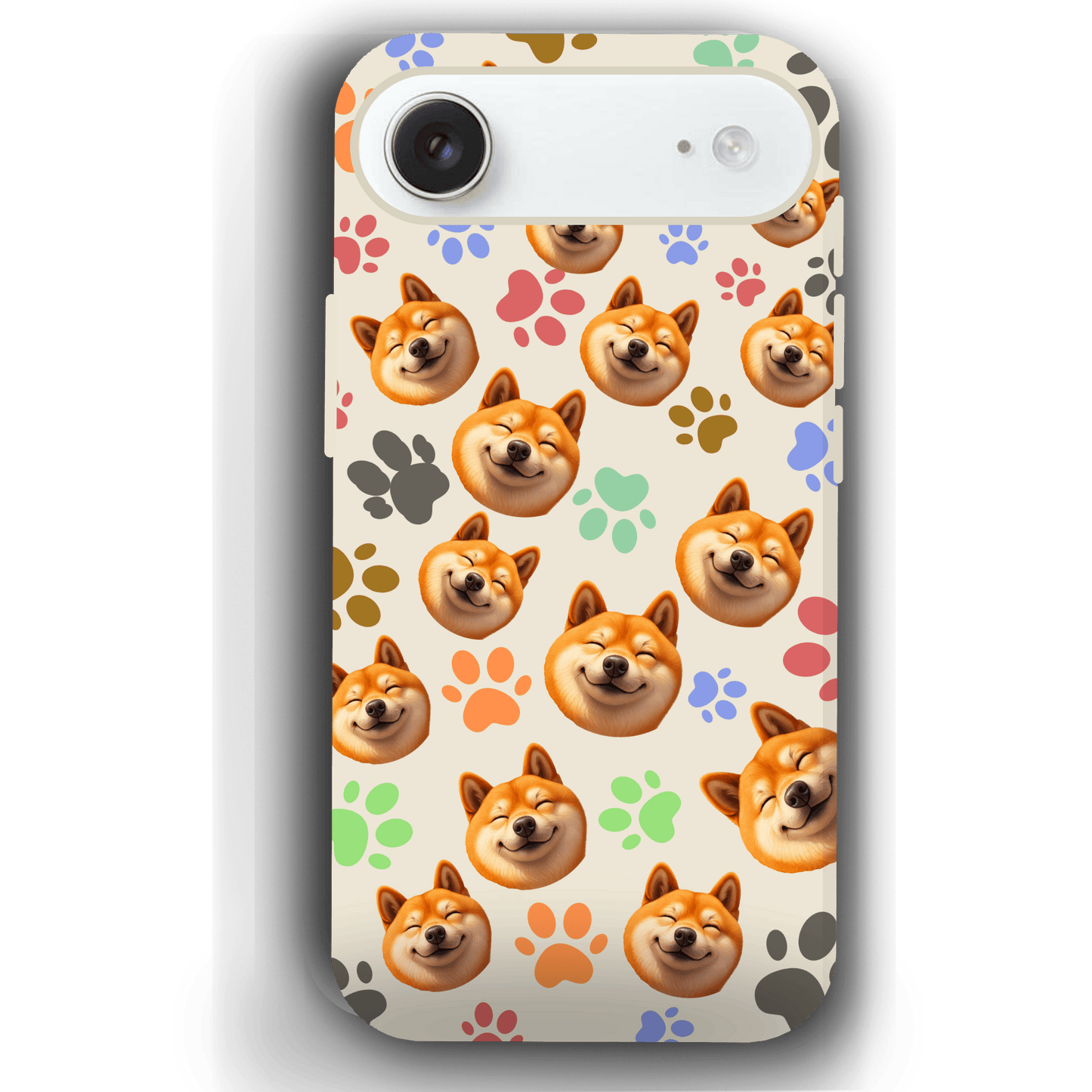 Custom Pet Phone Case for iPhone 17/ 17 Air/ 17 Pro/ 17 Pro Max by YingMart, Personalized Pet Portrait Cover with Paw, Heart, Fish & Bone Symbols