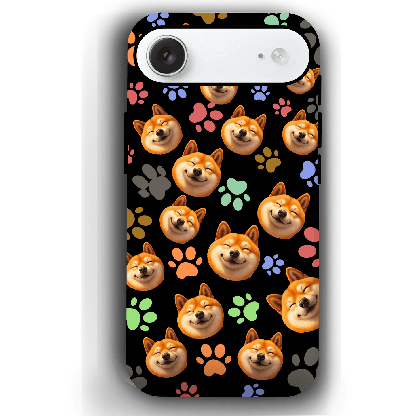 Custom Pet Phone Case for iPhone 17/ 17 Air/ 17 Pro/ 17 Pro Max by YingMart, Personalized Pet Portrait Cover with Paw, Heart, Fish & Bone Symbols