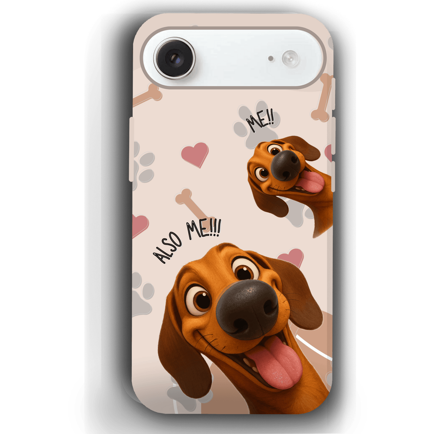 "Also Me" Design Custom Pet iPhone 17 Case – 4 Colors & 4 Patterns by YingMart, Personalized Pet Portrait Protective Cover for Dog Lovers