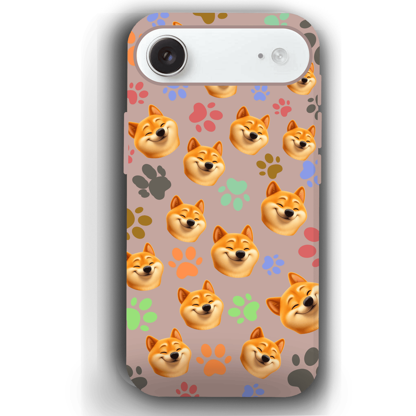 Custom Pet Phone Case for iPhone 17/ 17 Air/ 17 Pro/ 17 Pro Max by YingMart, Personalized Pet Portrait Cover with Paw, Heart, Fish & Bone Symbols