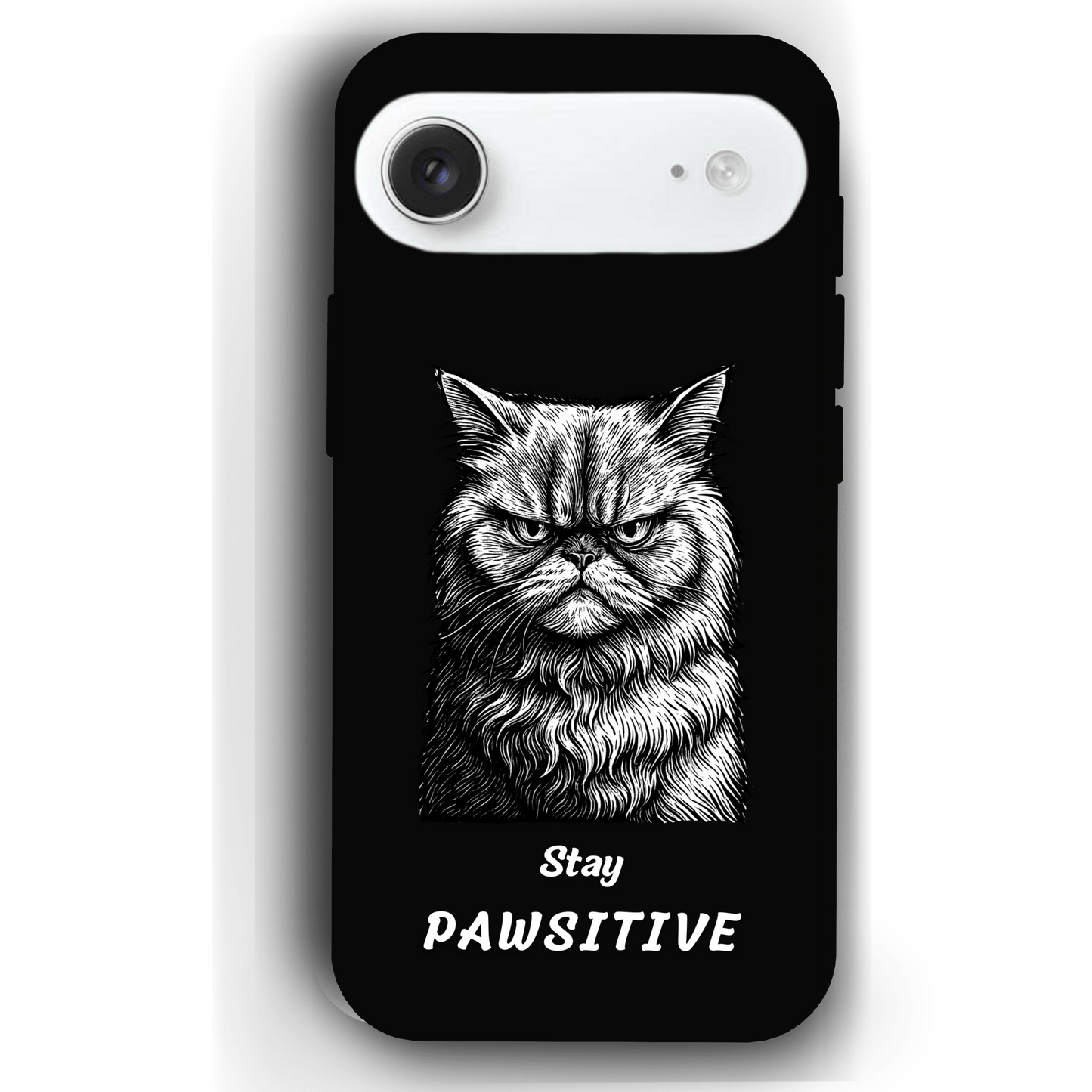 Stay Pawsitive Custom Pet Phone Case for iPhone 17 by YingMart – Personalized Animal Portrait, Protective Cover, for Pet Lovers.