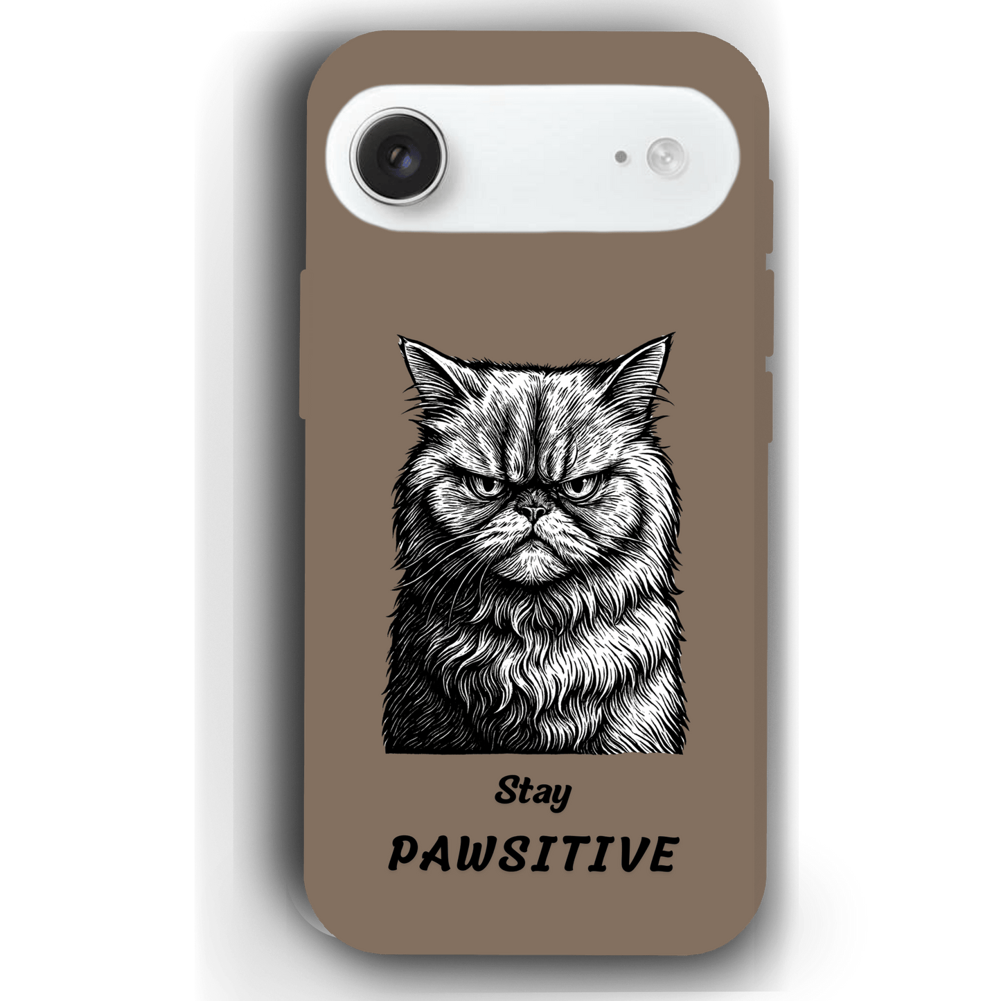 Stay Pawsitive Custom Pet Phone Case for iPhone 17 by YingMart – Personalized Animal Portrait, Protective Cover, for Pet Lovers.