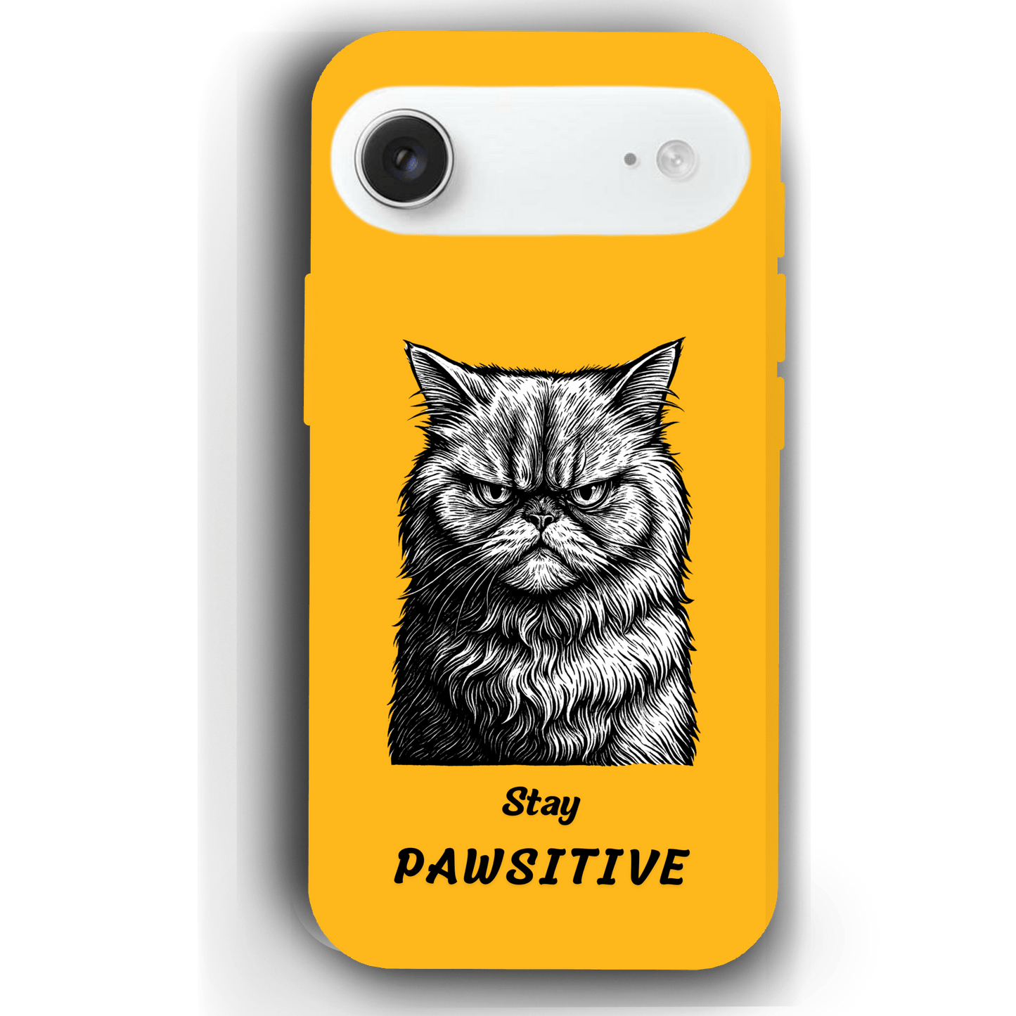 Stay Pawsitive Custom Pet Phone Case for iPhone 17 by YingMart – Personalized Animal Portrait, Protective Cover, for Pet Lovers.