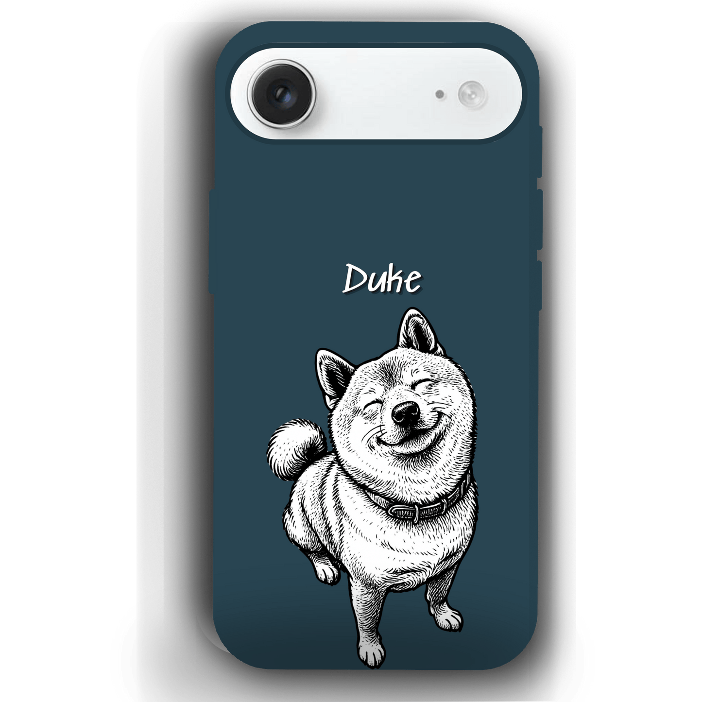 Custom Black & White Pet Phone Case for iPhone 17 by YingMart – Custom Photo Personalized Pet Line Art Design with Pet Name