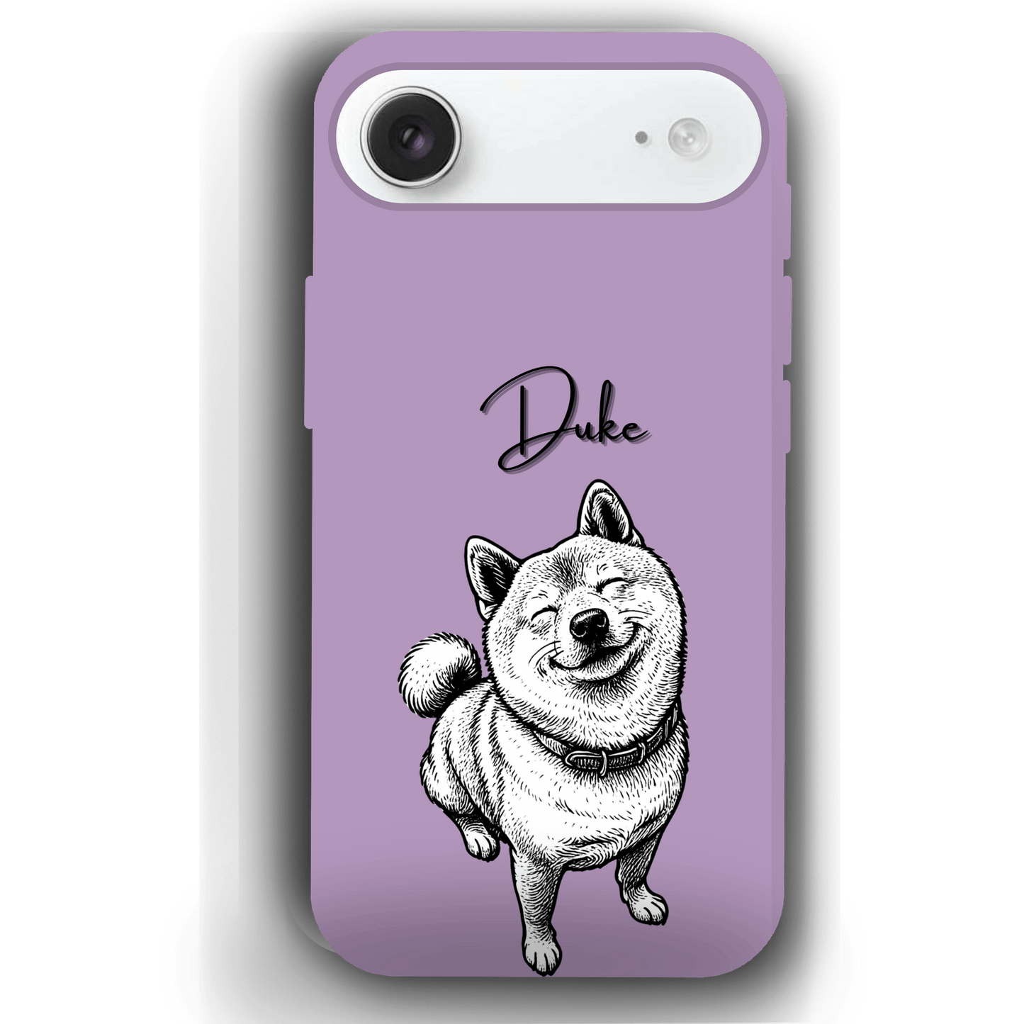 Custom Black & White Pet Phone Case for iPhone 17 by YingMart – Custom Photo Personalized Pet Line Art Design with Pet Name