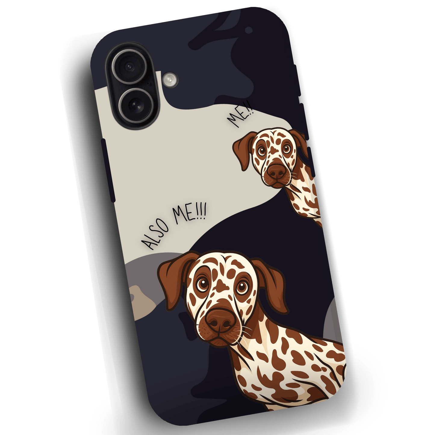 "Also Me" Design Custom Pet iPhone 17 Case – 4 Colors & 4 Patterns by YingMart, Personalized Pet Portrait Protective Cover for Dog Lovers