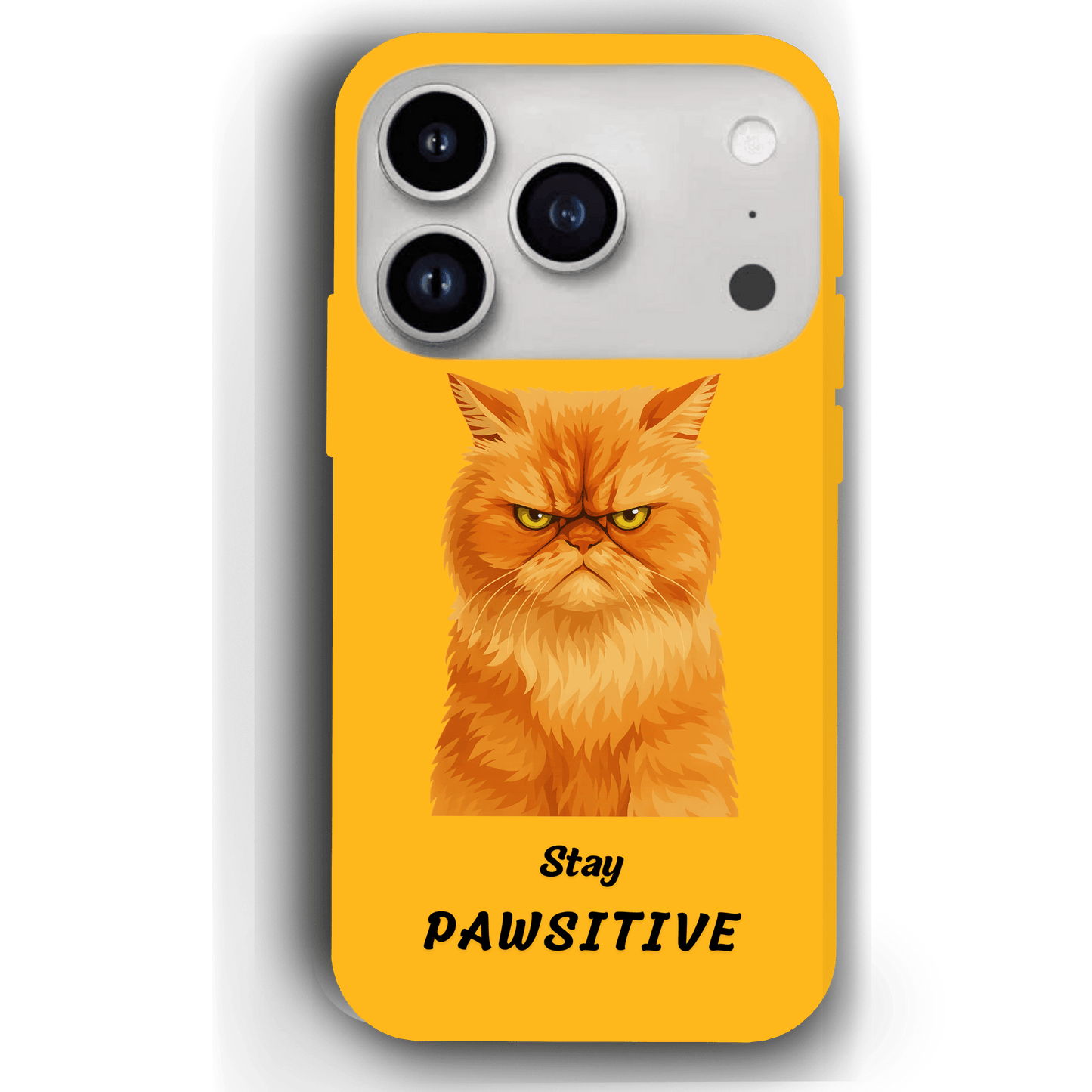 Stay Pawsitive Custom Pet Phone Case for iPhone 17 by YingMart – Personalized Animal Portrait, Protective Cover, for Pet Lovers.