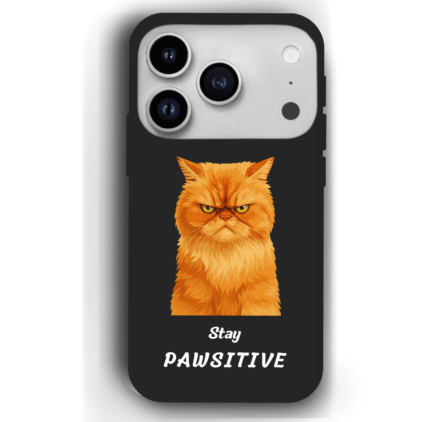 Stay Pawsitive Custom Pet Phone Case for iPhone 17 by YingMart – Personalized Animal Portrait, Protective Cover, for Pet Lovers.