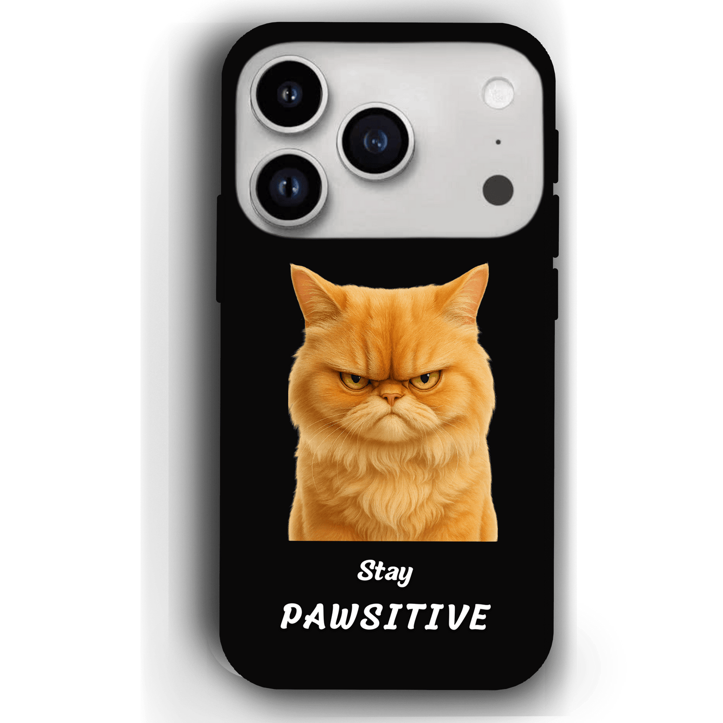 Stay Pawsitive Custom Pet Phone Case for iPhone 17 by YingMart – Personalized Animal Portrait, Protective Cover, for Pet Lovers.
