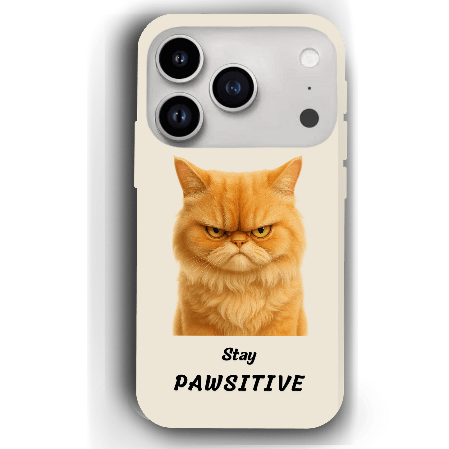 Stay Pawsitive Custom Pet Phone Case for iPhone 17 by YingMart – Personalized Animal Portrait, Protective Cover, for Pet Lovers.