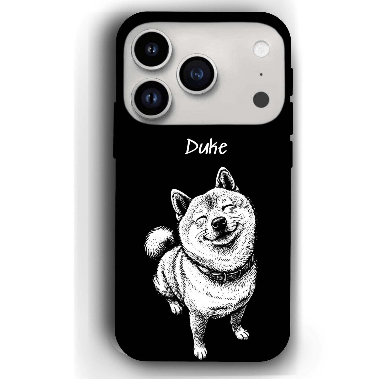 Custom Black & White Pet Phone Case for iPhone 17 by YingMart – Custom Photo Personalized Pet Line Art Design with Pet Name
