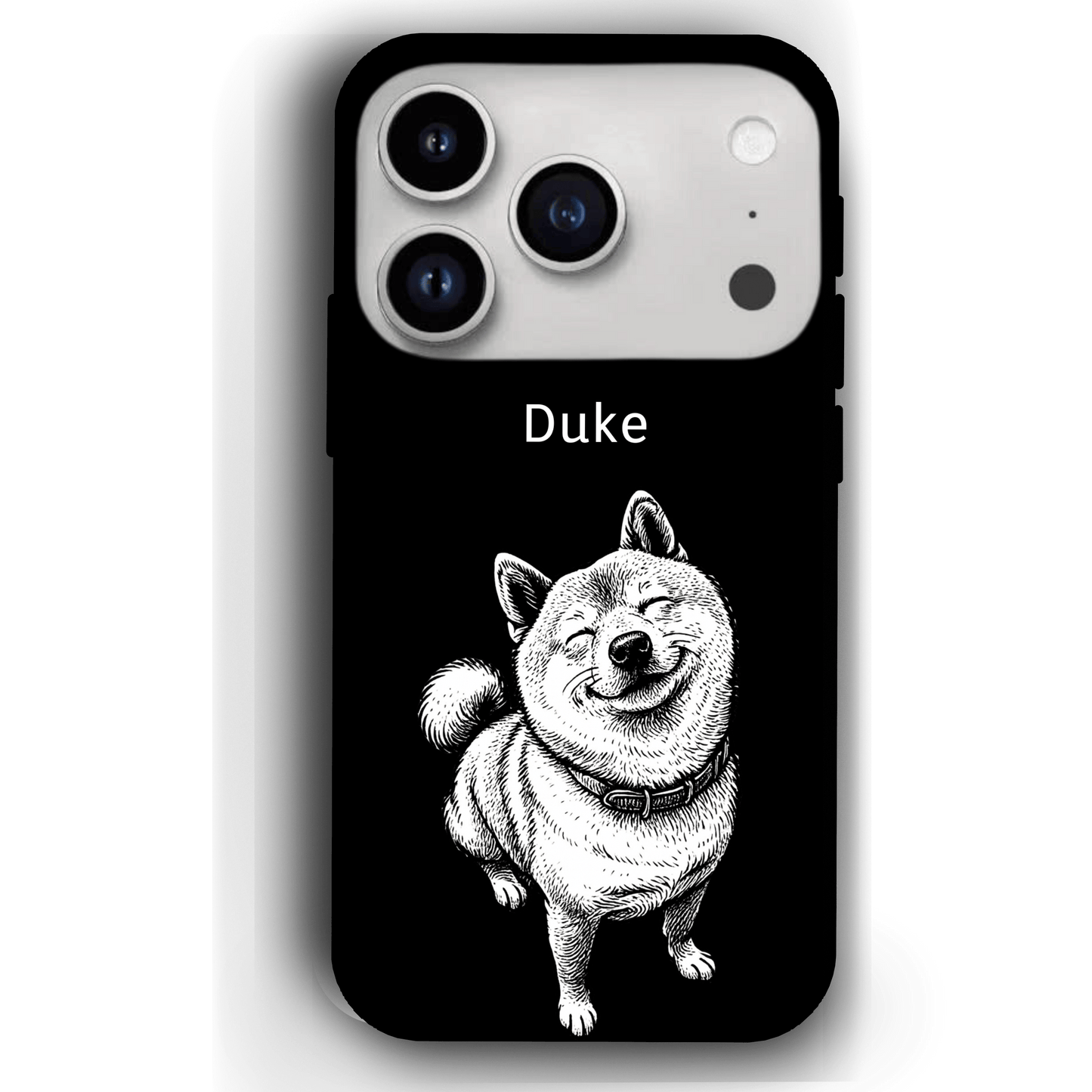 Custom Black & White Pet Phone Case for iPhone 17 by YingMart – Custom Photo Personalized Pet Line Art Design with Pet Name