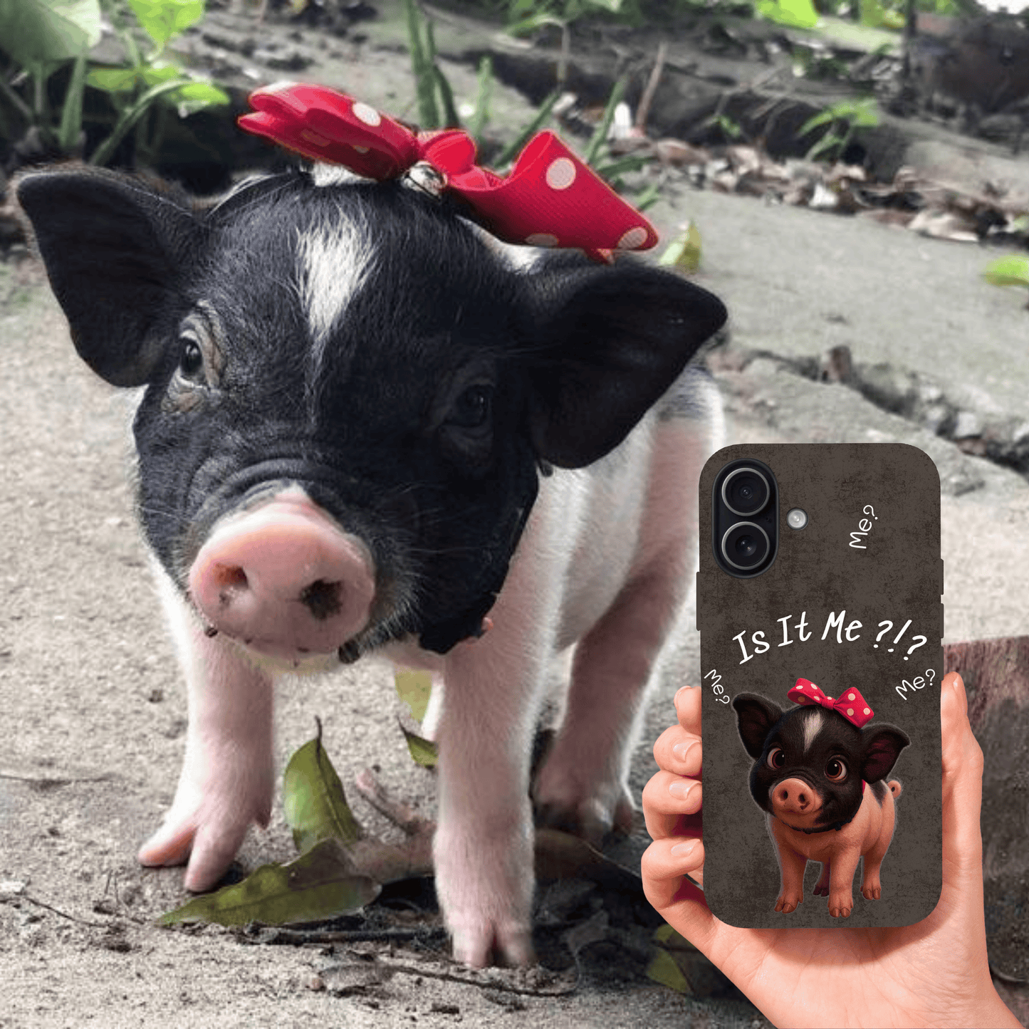 “Is It Me?” Design Custom Pet iPhone 17 Case by YingMart – Personalized Funny Portrait Design, Perfect Gift for Pet Lovers