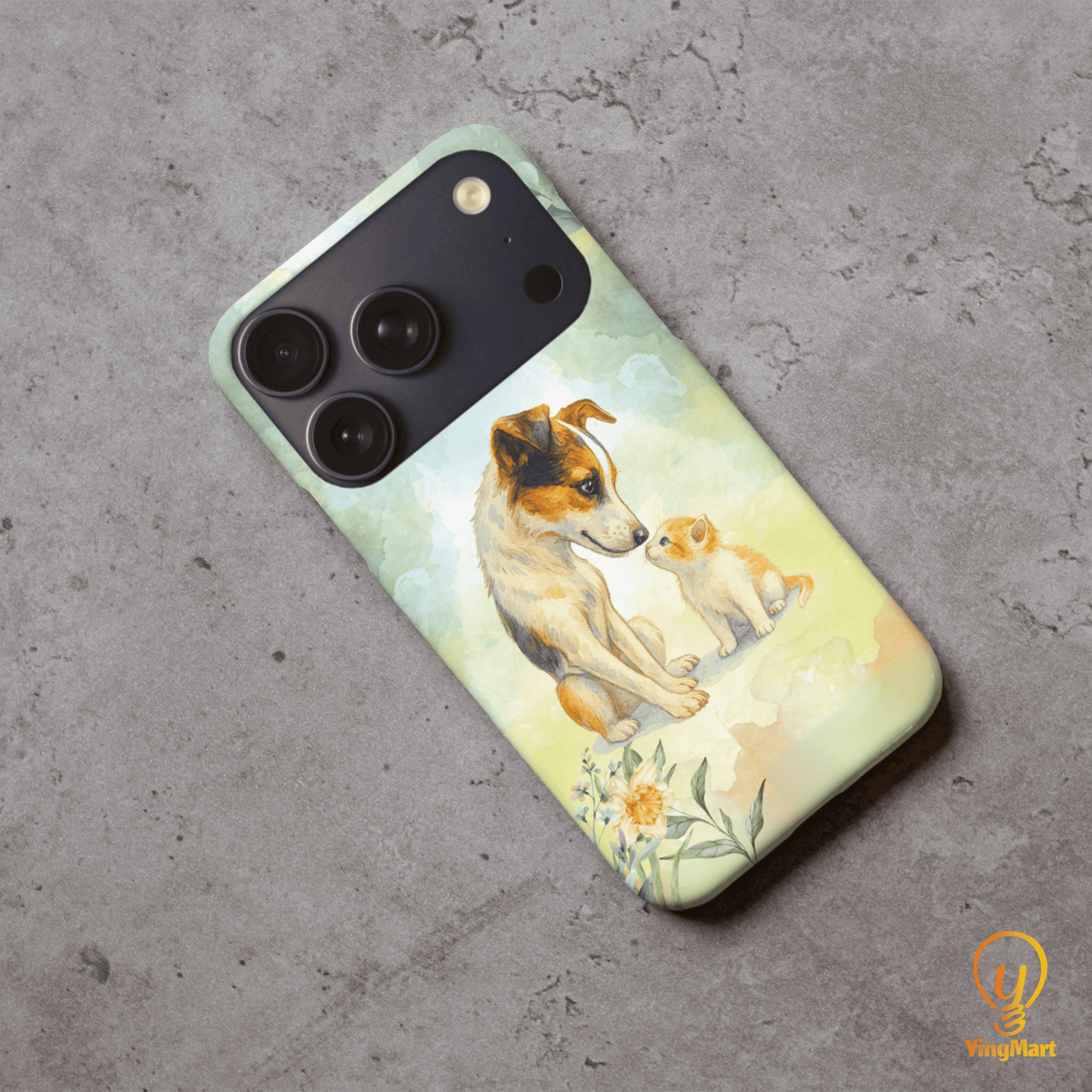 Custom Pet Phone Case for iPhone 17/17 Pro/17 Pro Max/17 Air by YingMart – Personalized Photo Pet Portrait (1-3 Pets), Protective Cover for Pet Lovers