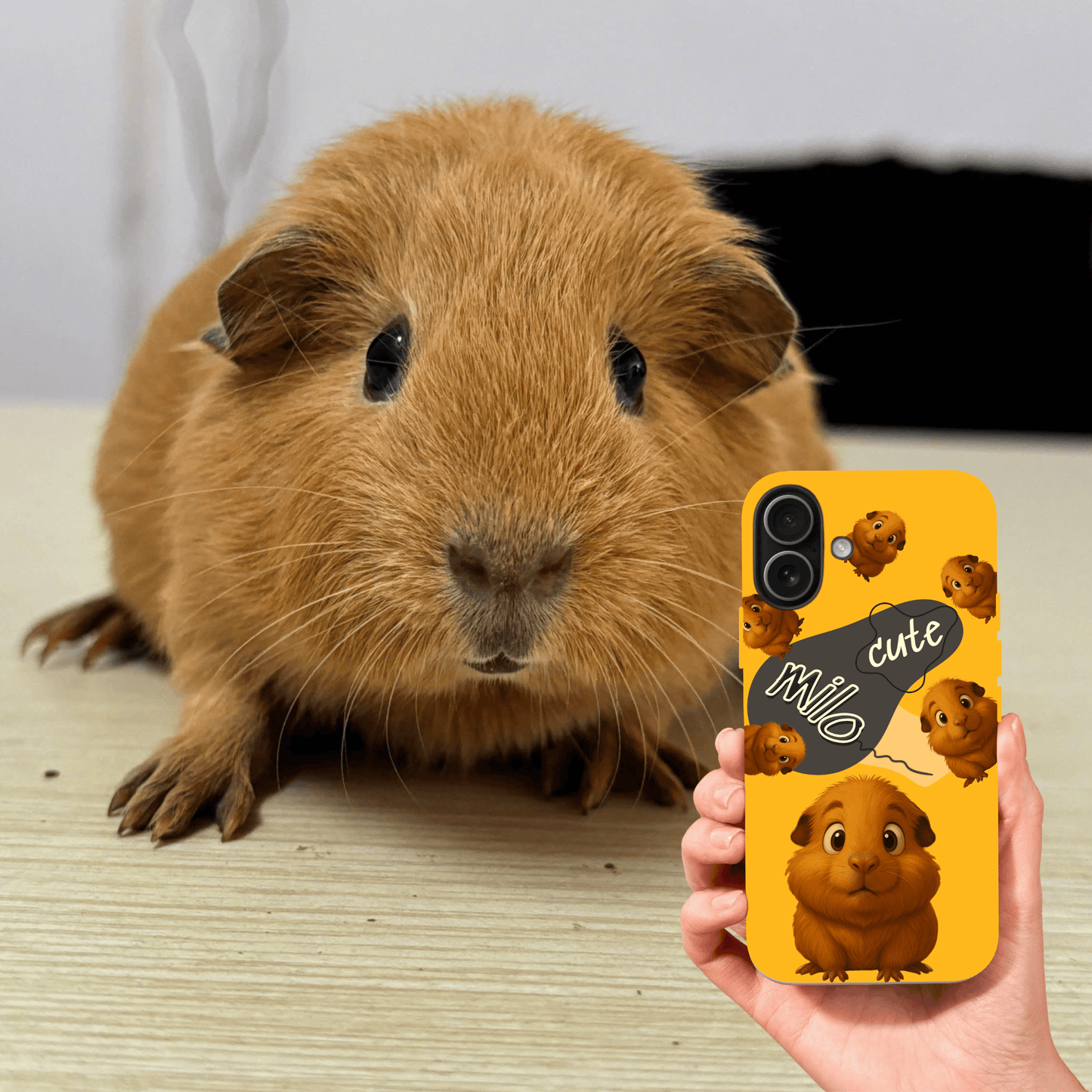 “Milo Cute” Design Custom Pet iPhone 17 Case by YingMart - Personalized Animal Portrait, Protective Cover for Pet Lovers