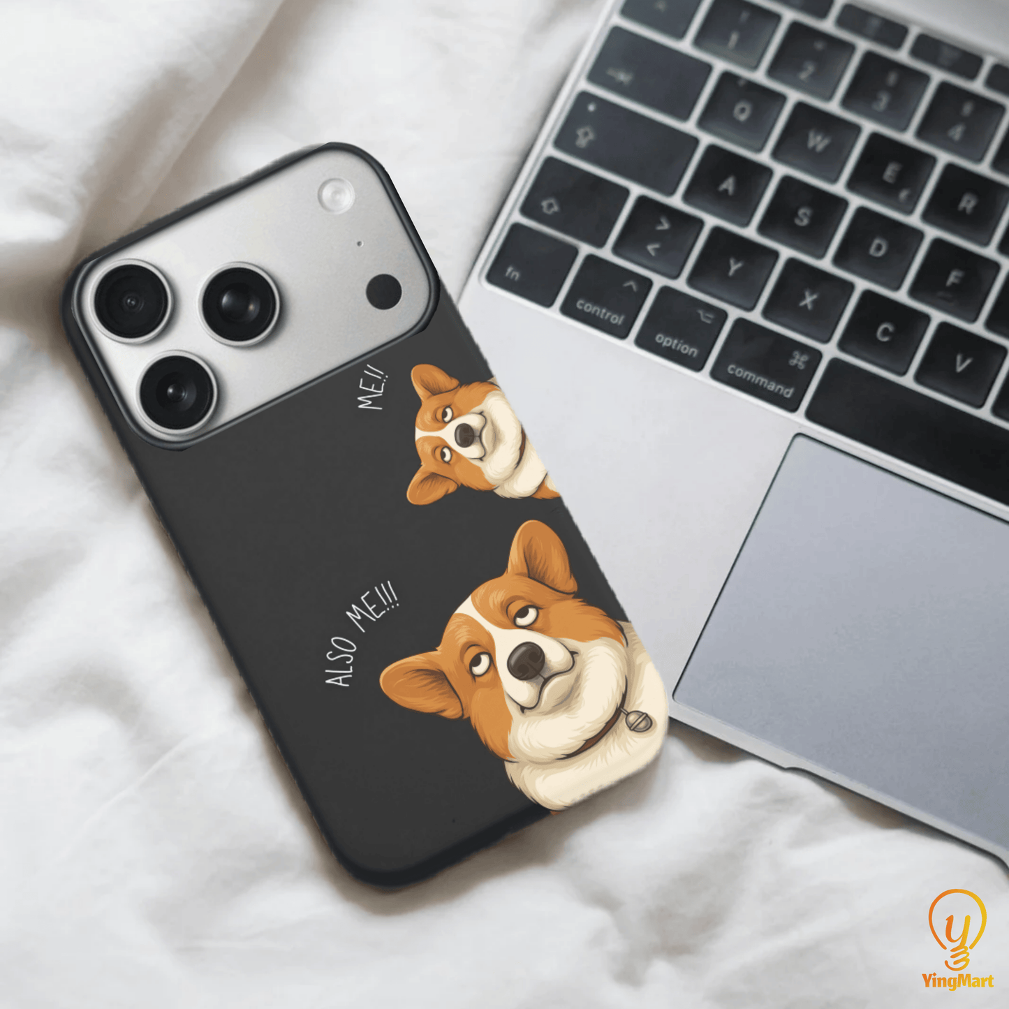 "Also Me" Design Custom Pet iPhone 17 Case – 4 Colors & 4 Patterns by YingMart, Personalized Pet Portrait Protective Cover for Dog Lovers