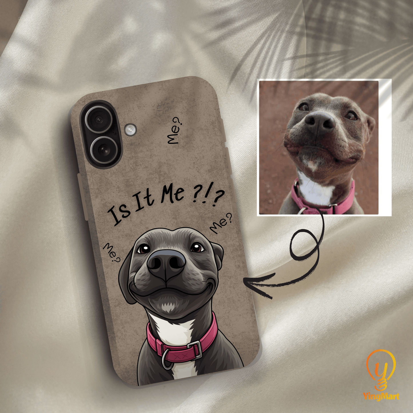 “Is It Me?” Design Custom Pet iPhone 17 Case by YingMart – Personalized Funny Portrait Design, Perfect Gift for Pet Lovers