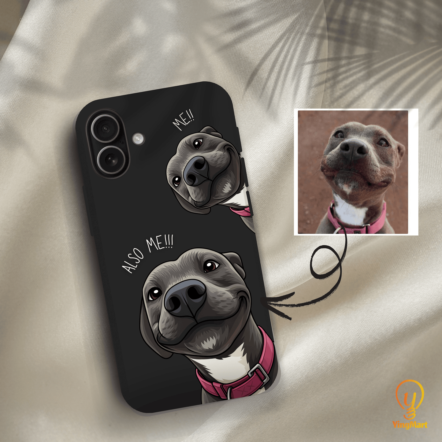 "Also Me" Design Custom Pet iPhone 17 Case – 4 Colors & 4 Patterns by YingMart, Personalized Pet Portrait Protective Cover for Dog Lovers