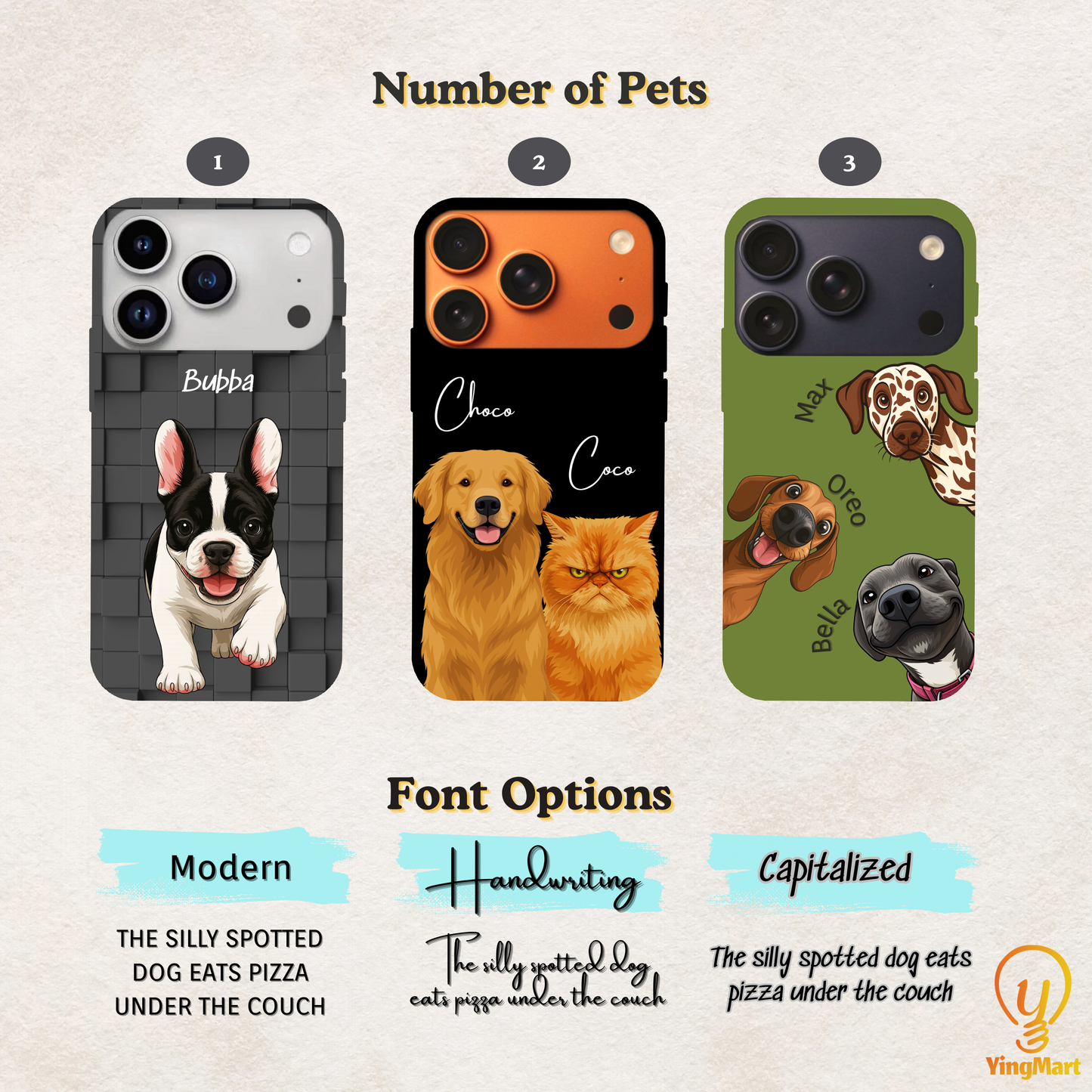 Custom Pet Phone Case for iPhone 17 by YingMart – Personalized Photo Cover with Pet Image & Name, Protective Case for Pet Lovers