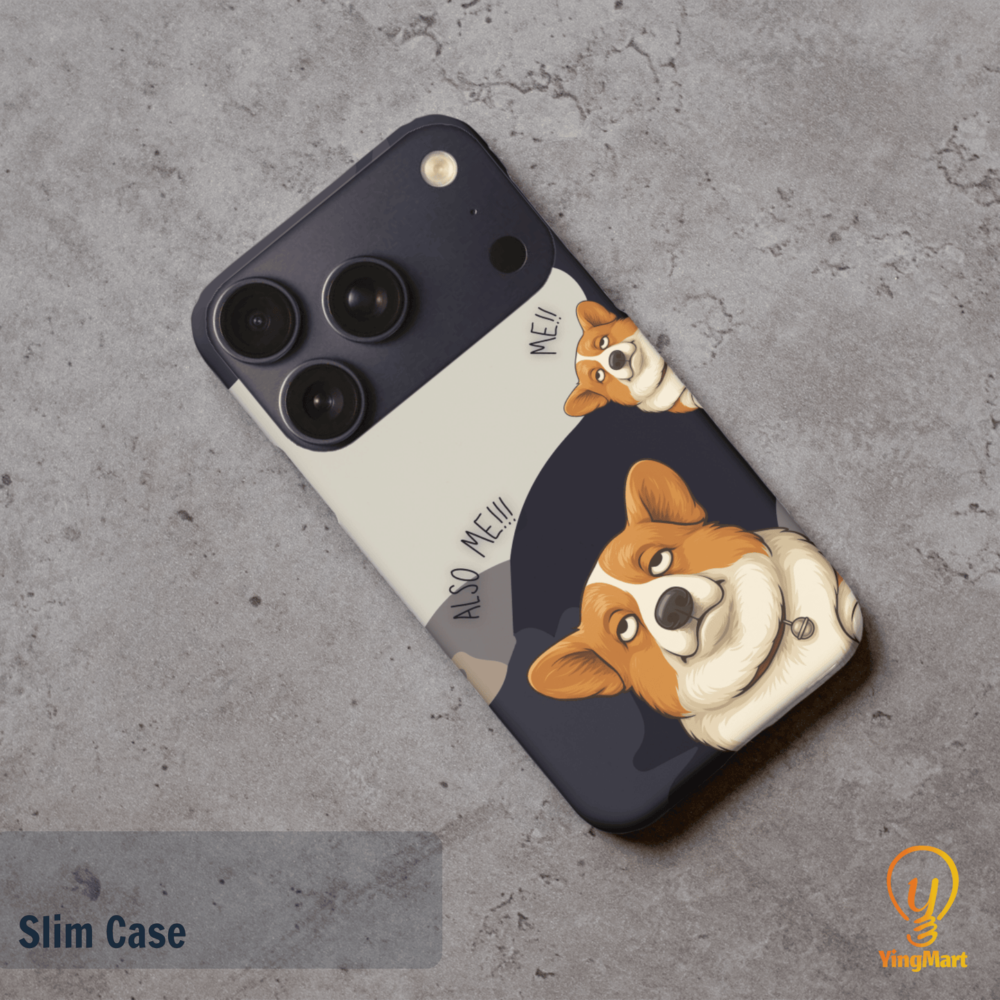 "Also Me" Design Custom Pet iPhone 17 Case – 4 Colors & 4 Patterns by YingMart, Personalized Pet Portrait Protective Cover for Dog Lovers
