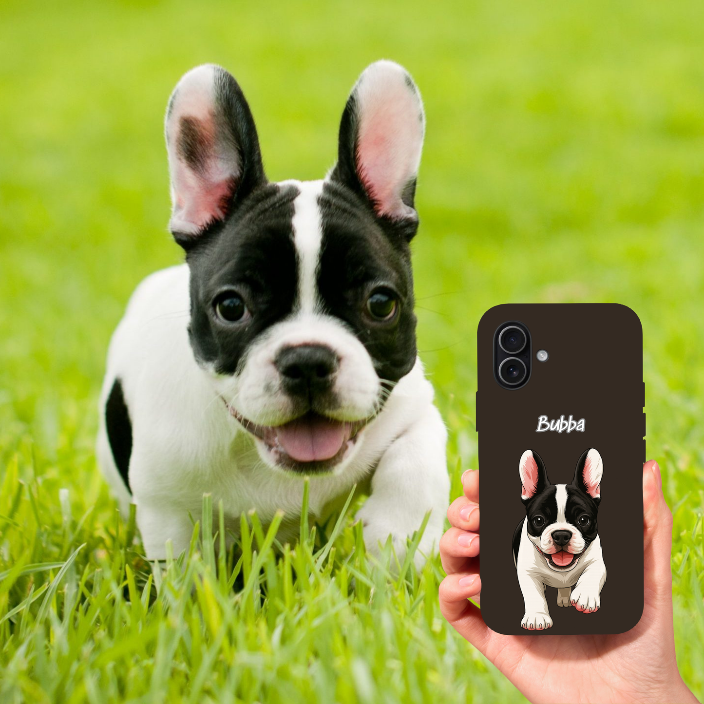 Custom Pet Phone Case for iPhone 17 by YingMart – Personalized Photo Cover with Pet Image & Name, Protective Case for Pet Lovers