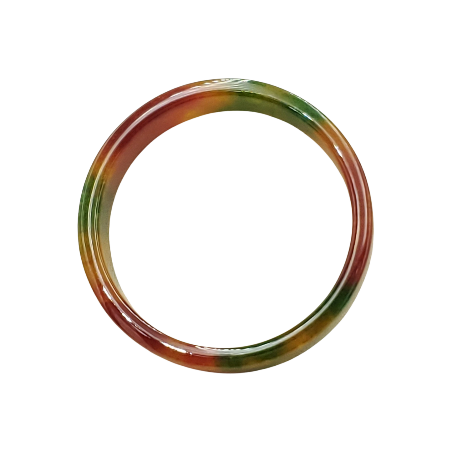 High Quality 48–60mm Jadeite Jade Square Yellow Mix Green Red YingMart Bangle Gift for Her Grandma Mens Personalized