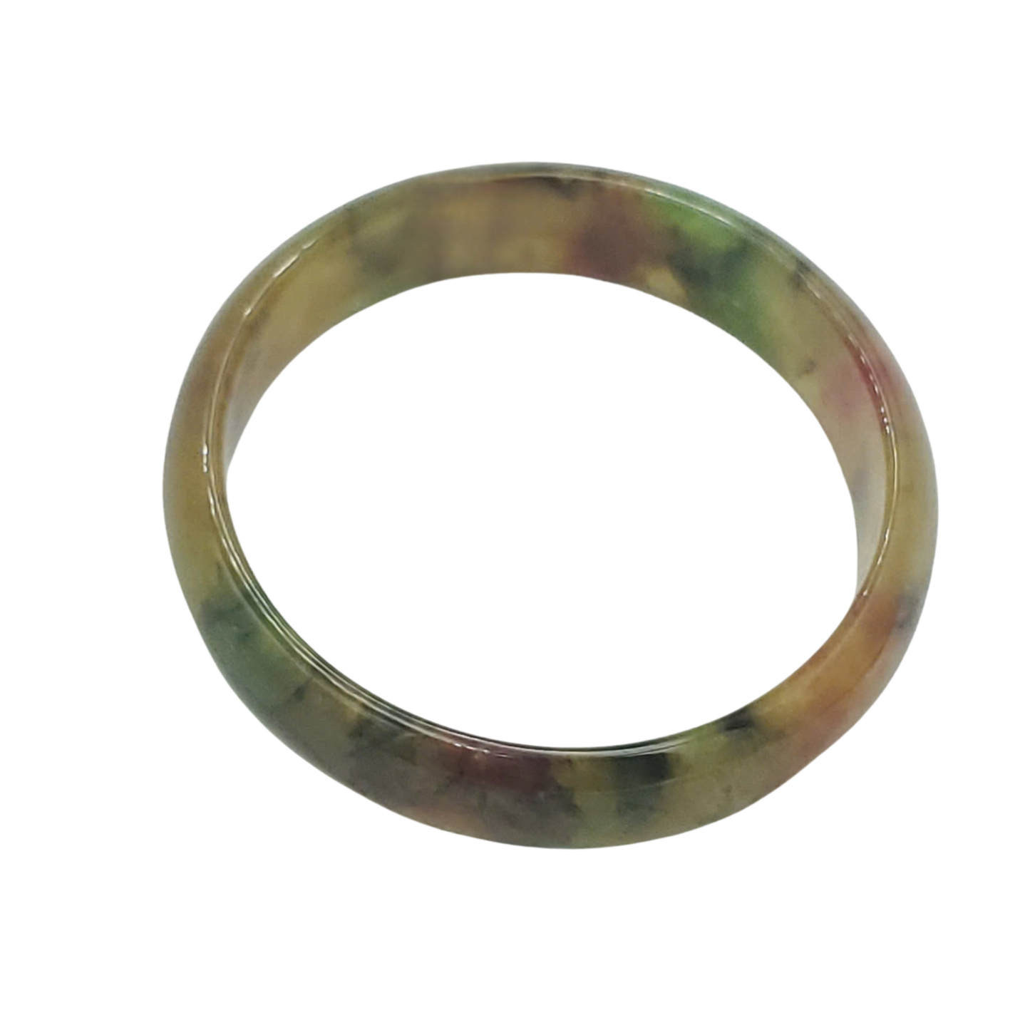 High Quality 48-72mm Jadeite Jade Bangle, Yellow Mixed Green Black Brown Spot, Burmese, D-Shape, Feng Shui Jewelry, Gift for Mom
