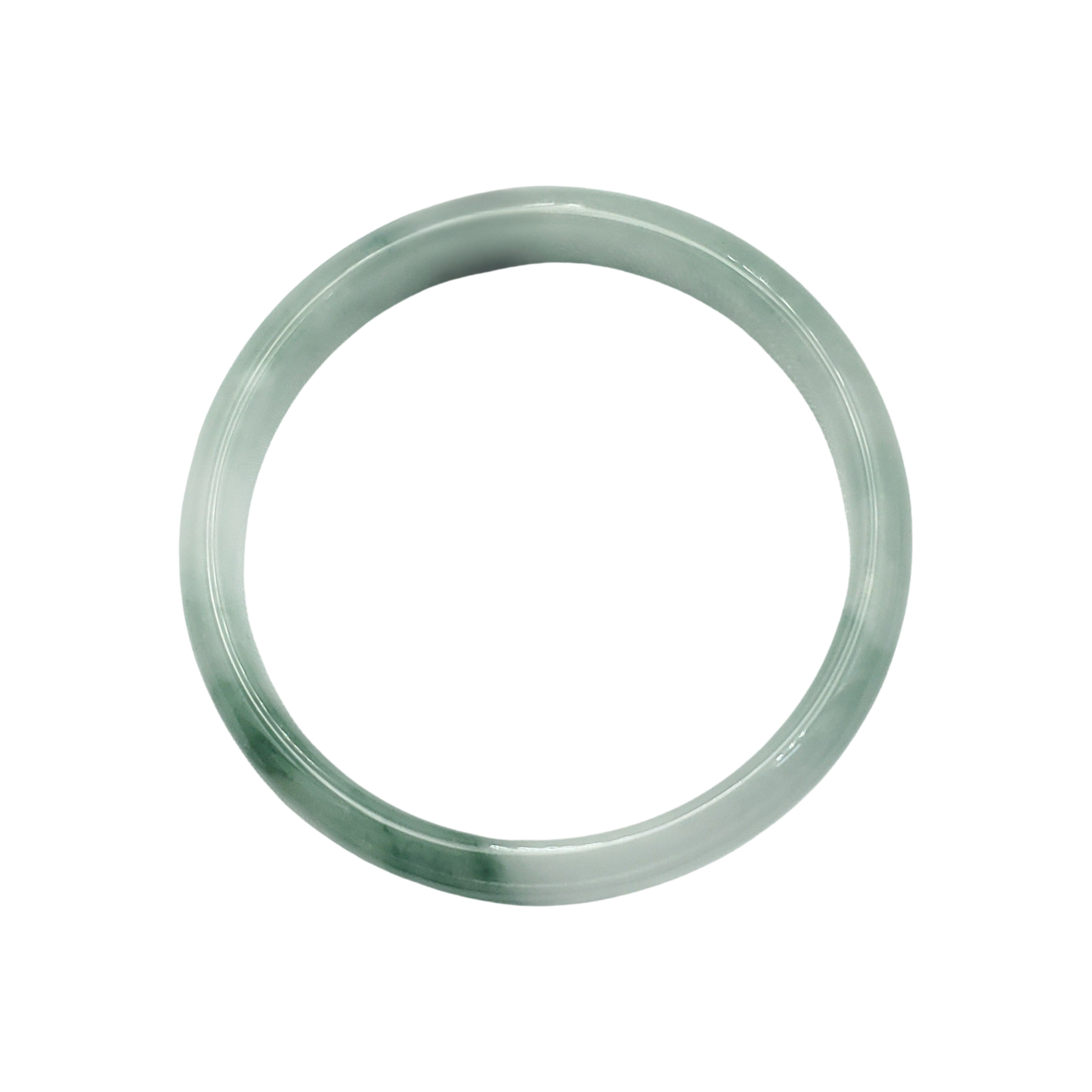 YingMart 48–72mm Jadeite Jade White Green Black Veins Bangle Gift for Her Mom Sister Grandma Personalized Bracelets