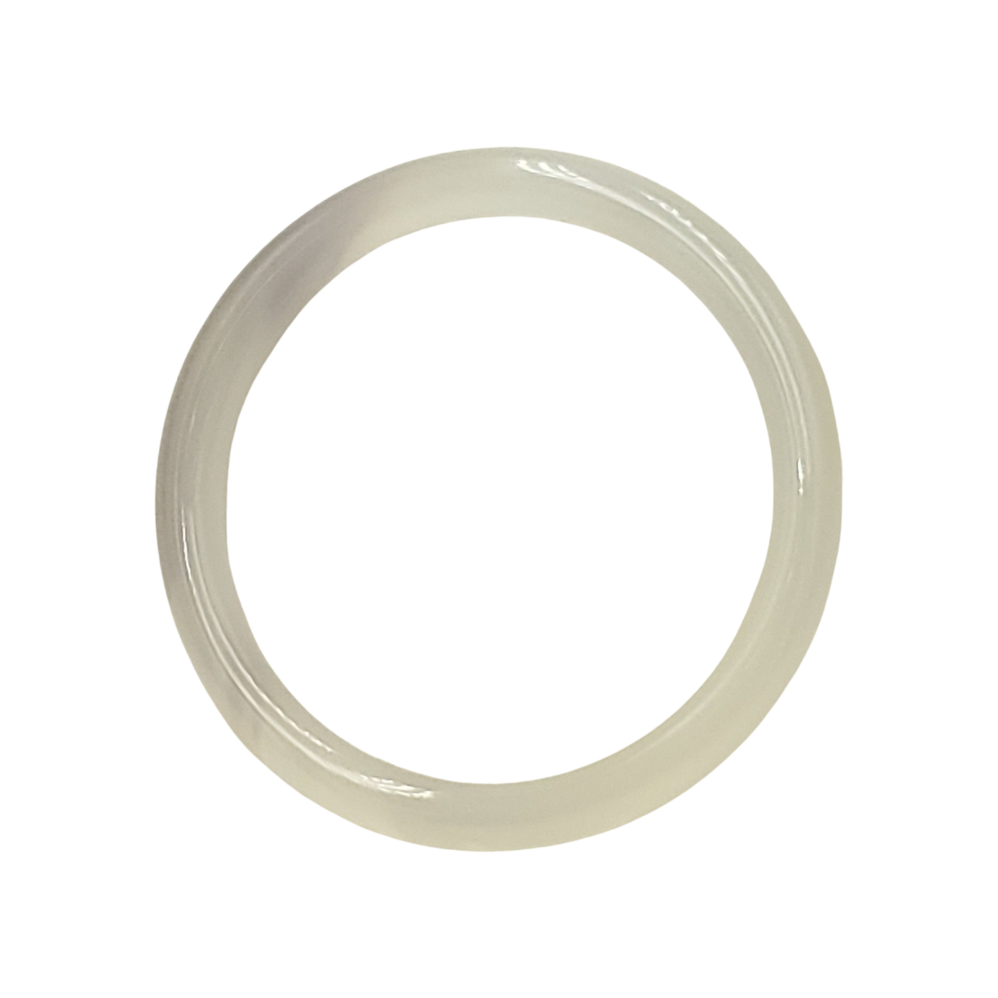 High Quality 50–60mm Genuine Type A Jade White Chalcedony Bangle Bracelets Gift for Her Mom Grandma Feng Shui Personalized