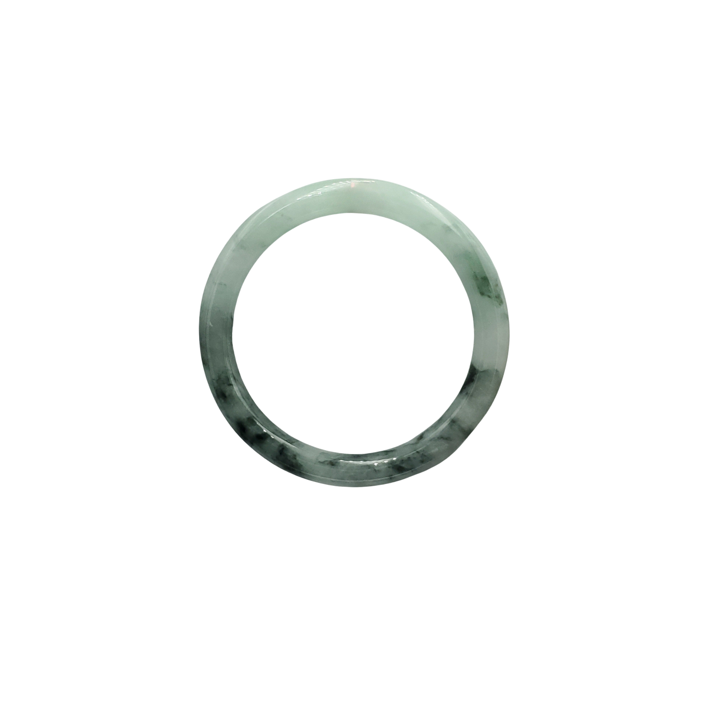 High Quality 48–72mm Natural-Colour Jade White Black Veins Bangle Bracelets Gift for Her Mom Grandma Feng Shui Personalized Jewelry