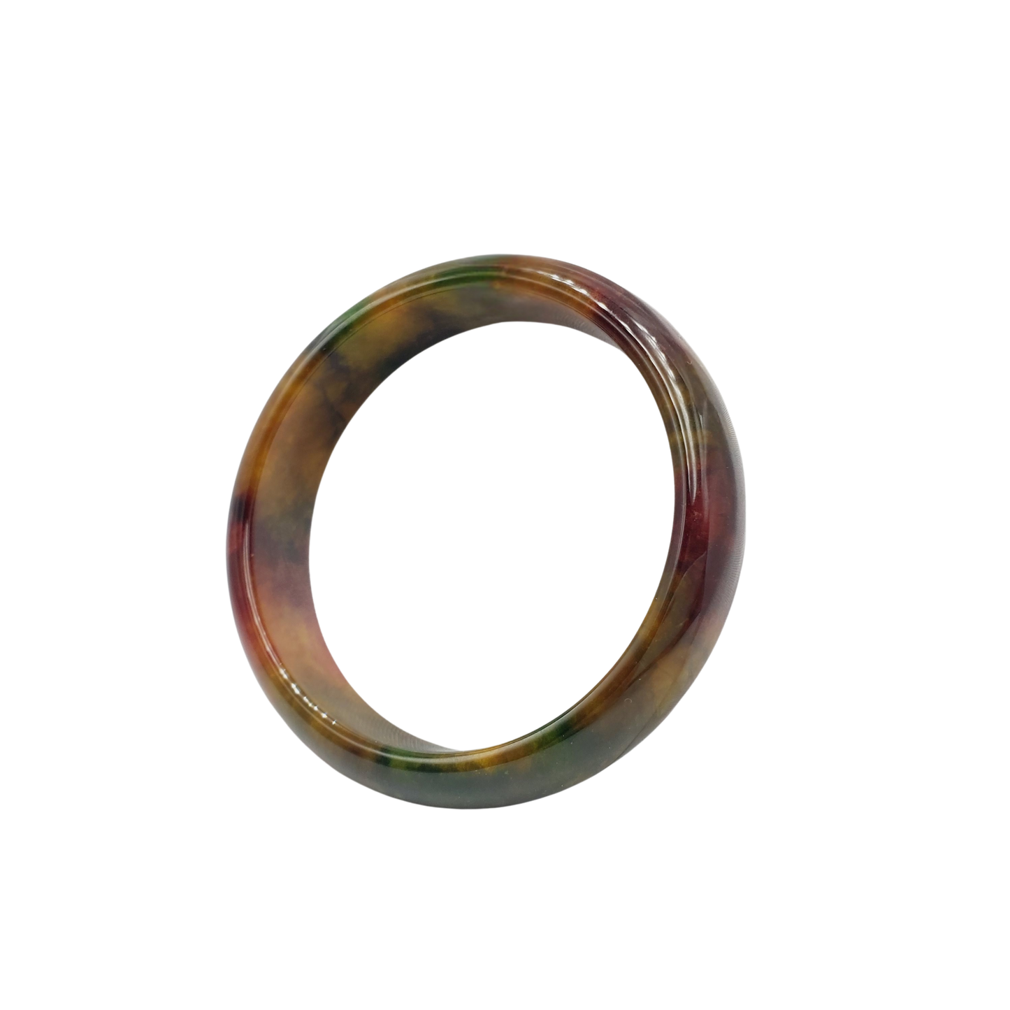 High Quality 48β72mm Jadeite Jade Orange Yellow Green Black Veins Bangle Bracelets Gift for Her Mom Grandma Feng Shui Personalized Jewelry