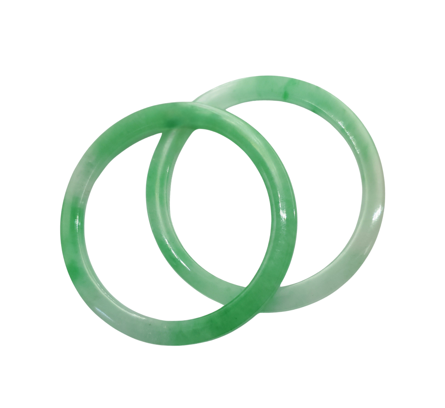 High Quality 48–72mm Natural-Colour Jade Green White Bangle Gift for Her Mom Grandma Feng Shui Personalized Bracelets Jewelry
