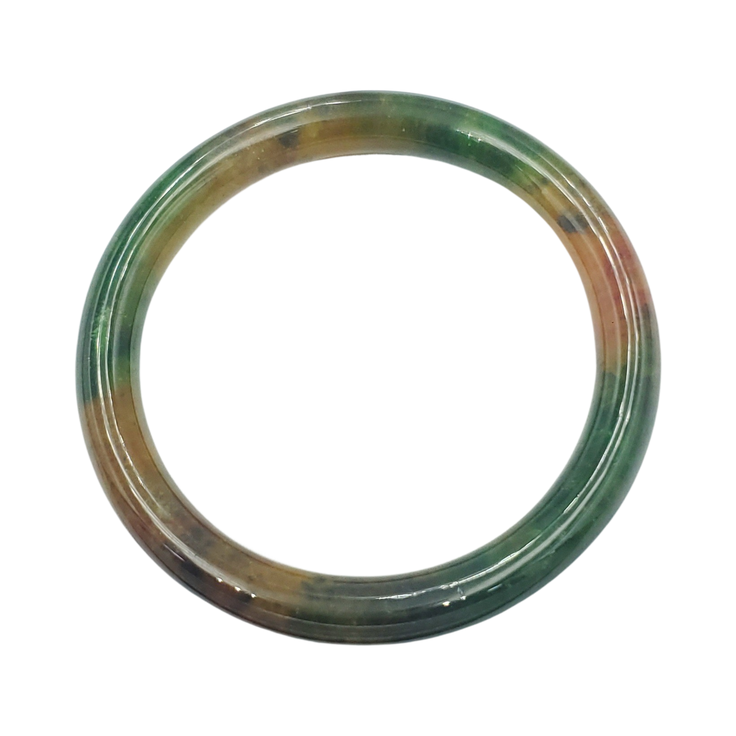 High Quality 48–72mm Jadeite Jade Yellow Green Black Veins YingMart Bangle Bracelets Gift for Her Feng Shui Grandma Sister Mom