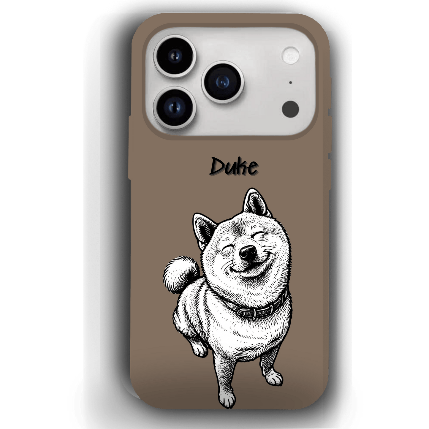 Custom Black & White Pet Phone Case for iPhone 17 by YingMart – Custom Photo Personalized Pet Line Art Design with Pet Name