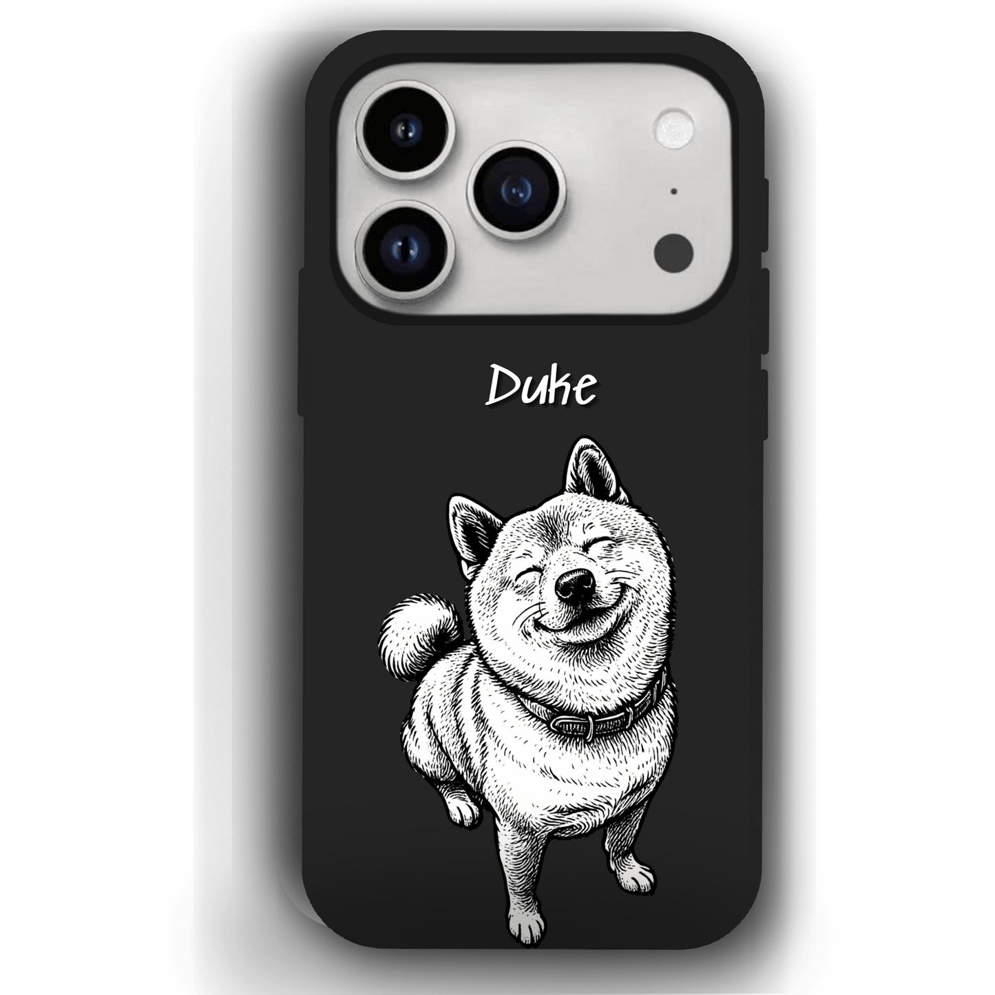 Custom Black & White Pet Phone Case for iPhone 17 by YingMart – Custom Photo Personalized Pet Line Art Design with Pet Name