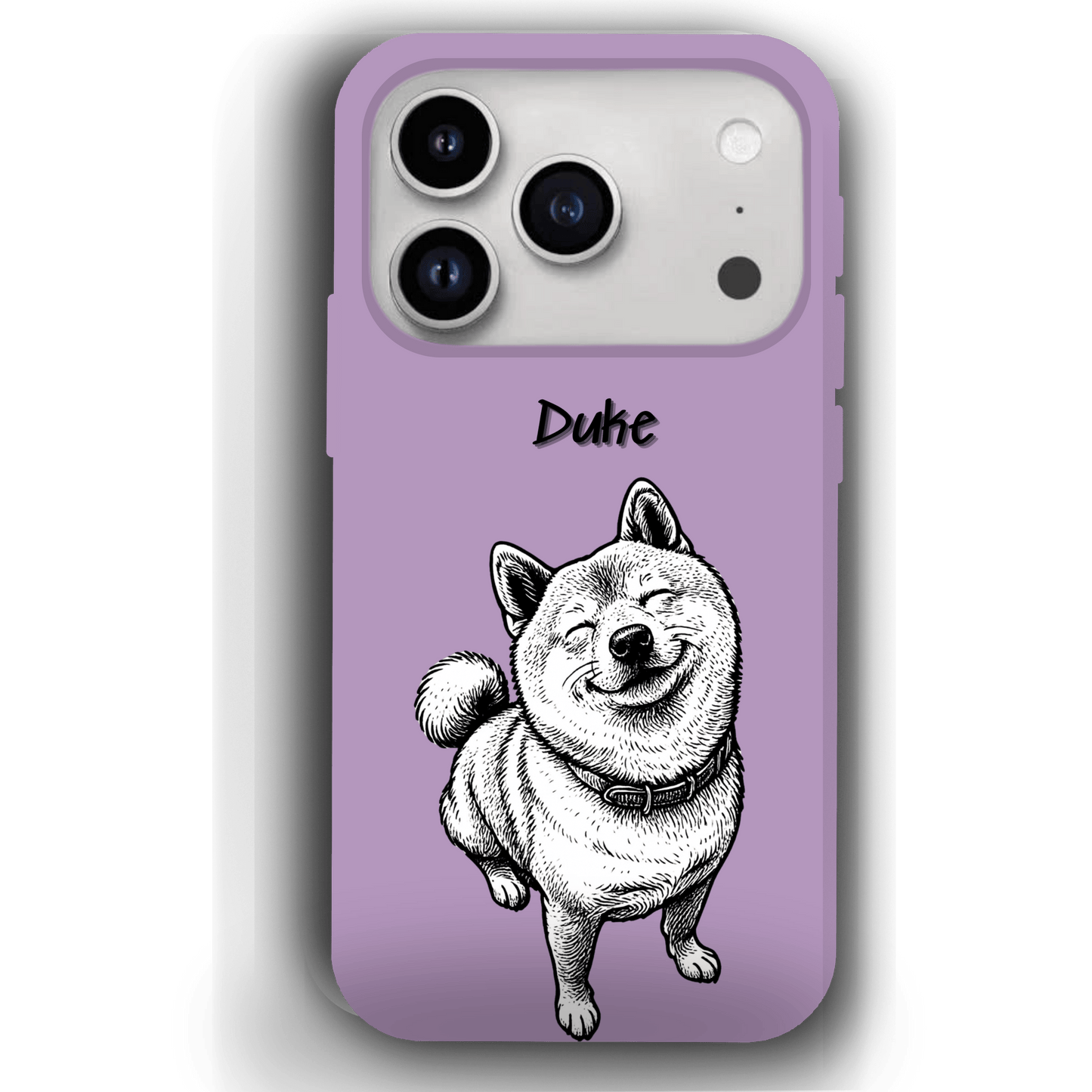 Custom Black & White Pet Phone Case for iPhone 17 by YingMart – Custom Photo Personalized Pet Line Art Design with Pet Name