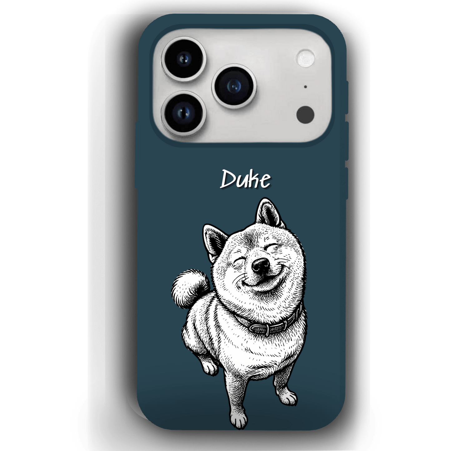 Custom Black & White Pet Phone Case for iPhone 17 by YingMart – Custom Photo Personalized Pet Line Art Design with Pet Name