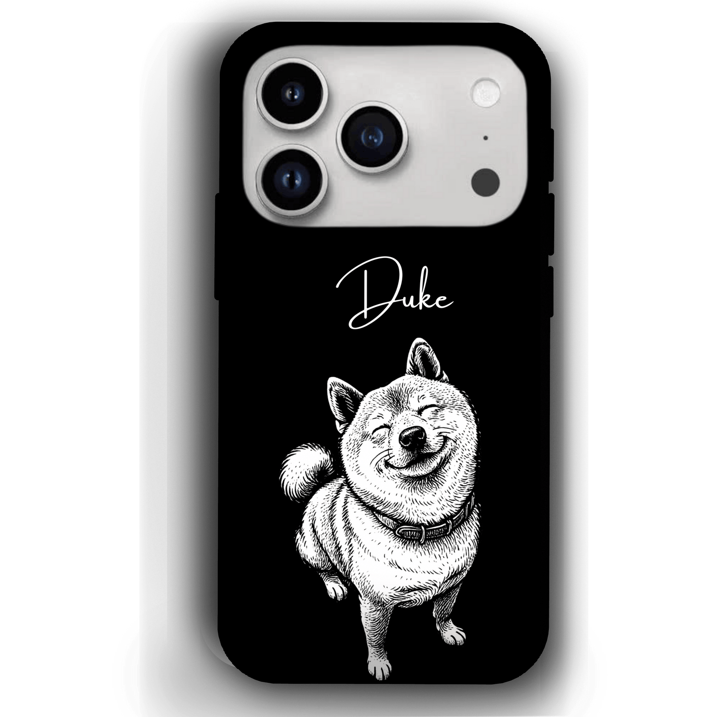 Custom Black & White Pet Phone Case for iPhone 17 by YingMart – Custom Photo Personalized Pet Line Art Design with Pet Name