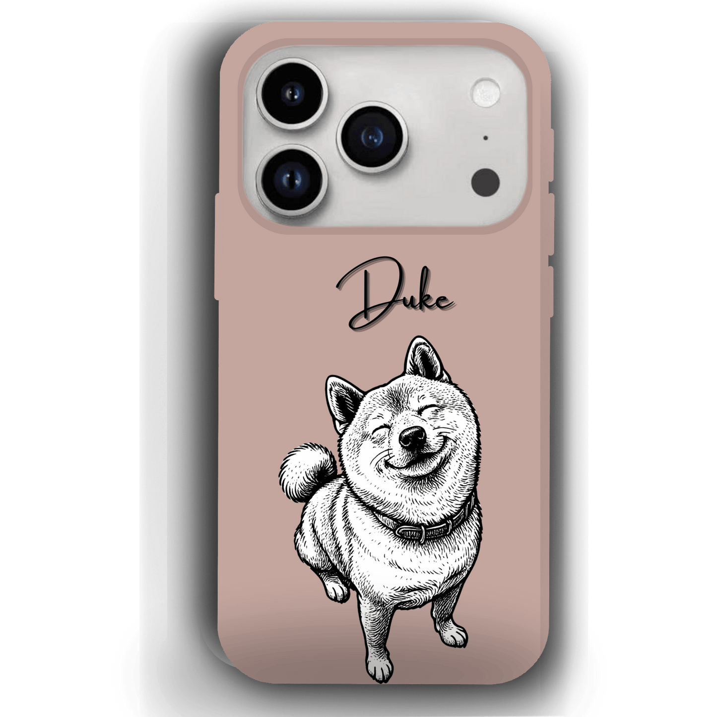 Custom Black & White Pet Phone Case for iPhone 17 by YingMart – Custom Photo Personalized Pet Line Art Design with Pet Name
