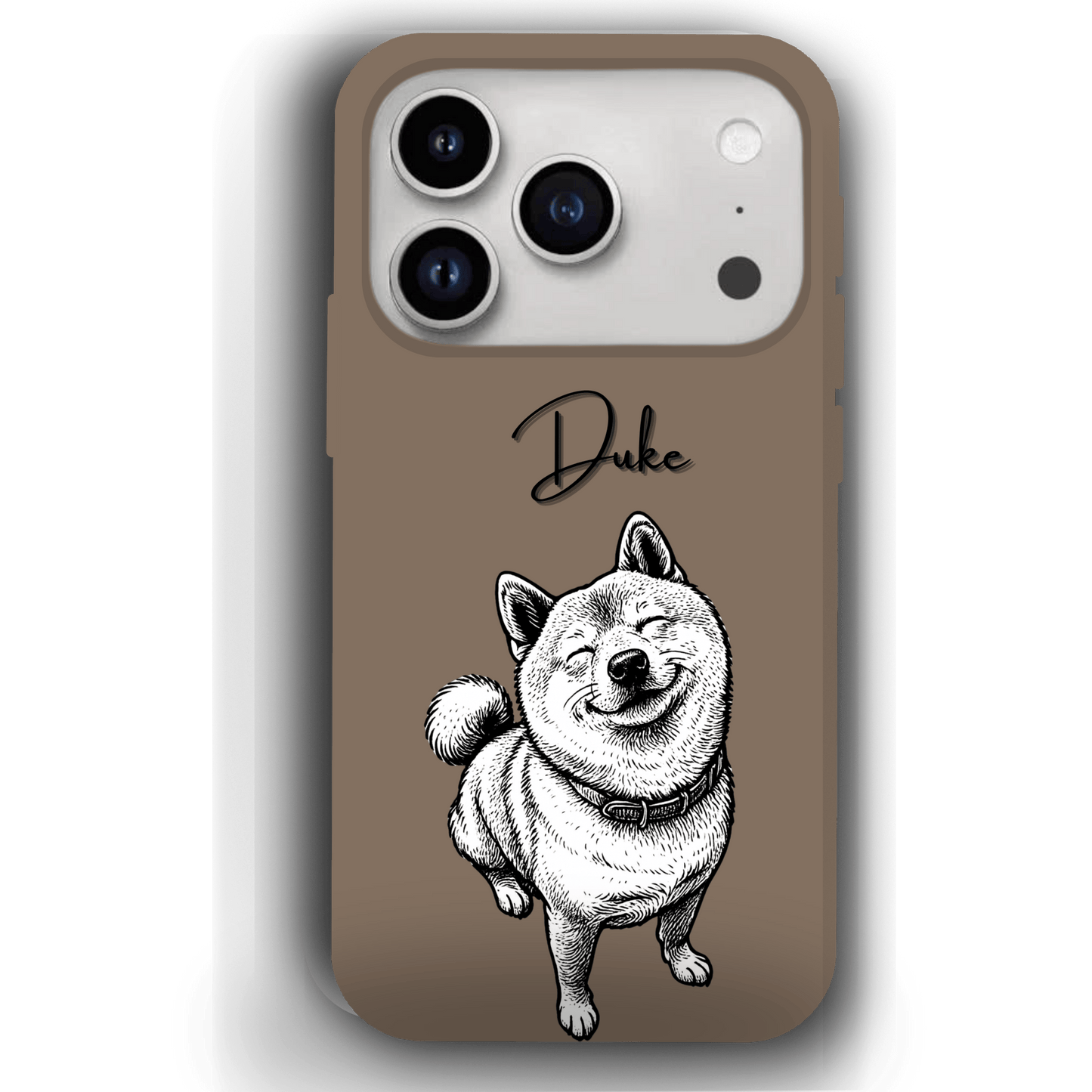Custom Black & White Pet Phone Case for iPhone 17 by YingMart – Custom Photo Personalized Pet Line Art Design with Pet Name