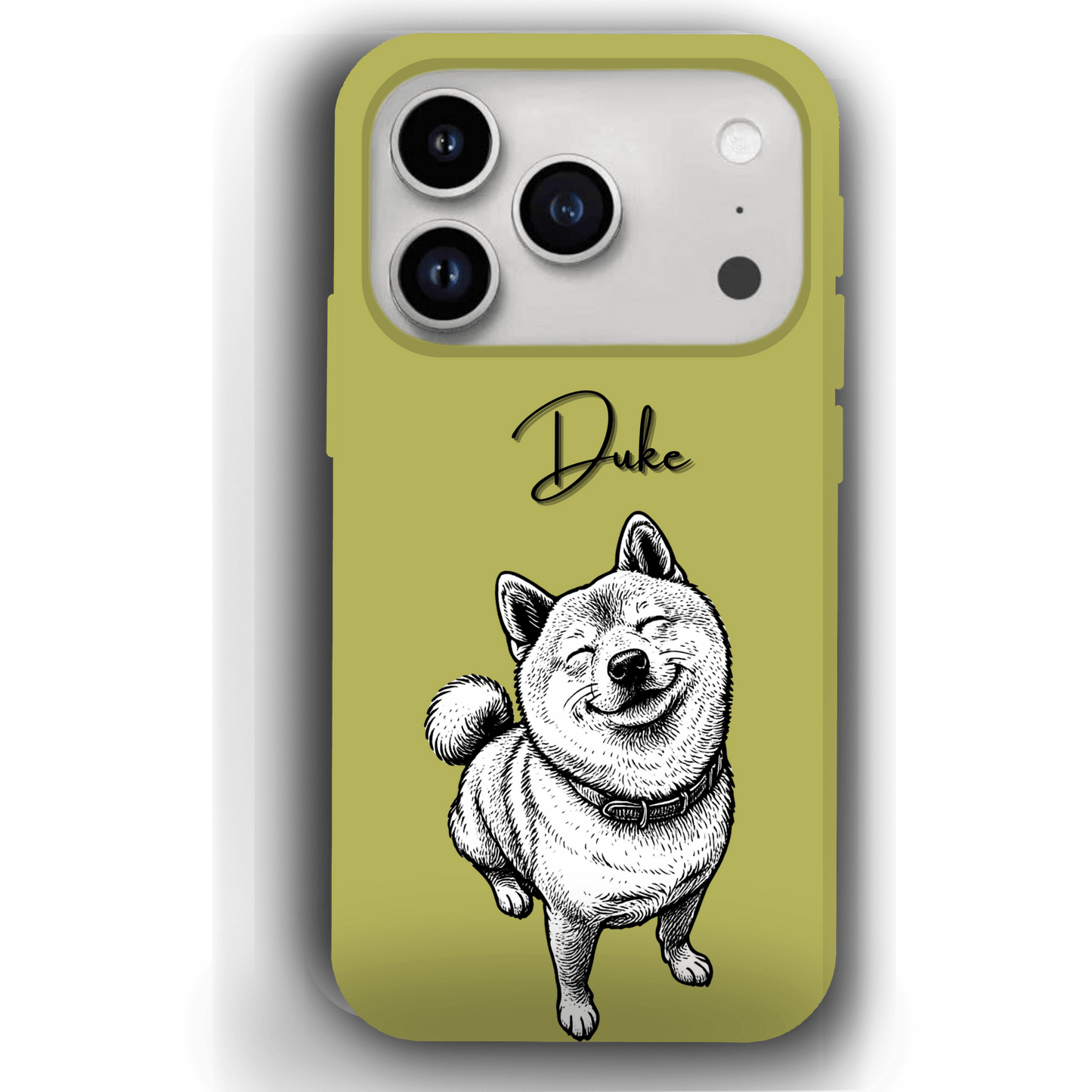 Custom Black & White Pet Phone Case for iPhone 17 by YingMart – Custom Photo Personalized Pet Line Art Design with Pet Name