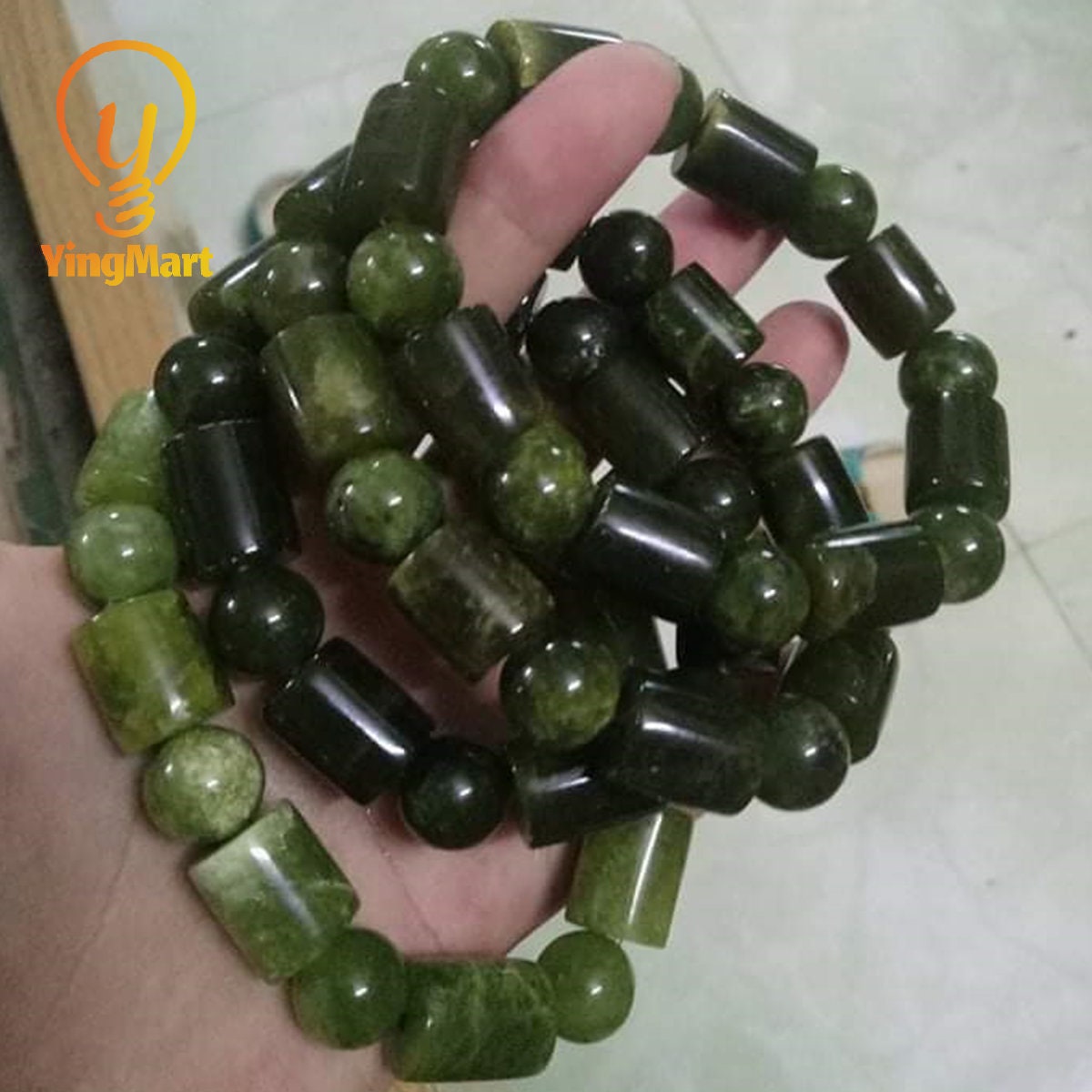 Genuine Natural Green Serpentine Stone Beaded Bracelet, Gift for Men And Women, Healing Stones, Christmas Gift, Newyear Gift