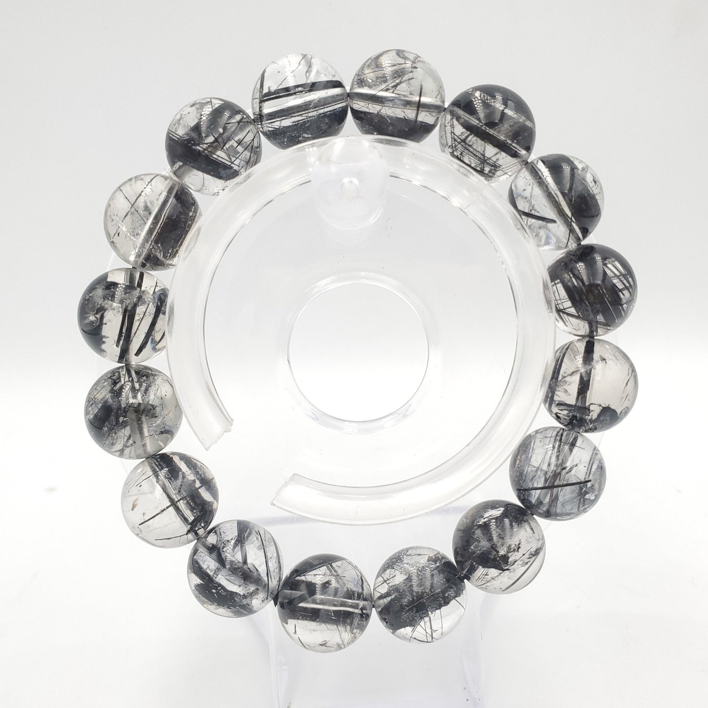 Yingmart Black Rutilated Quartz Chain/Beaded Bracelet, Real Gemstone, Vintage Jewelry, Accessories, Gift for her