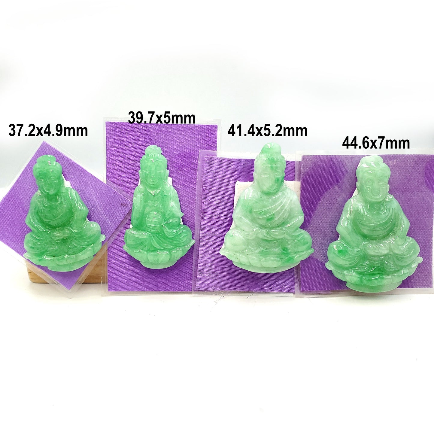 Yingmart Light Green Natural Jade Stone Carved Statue of gautama Buddha Jadeite, Protection, Good Luck