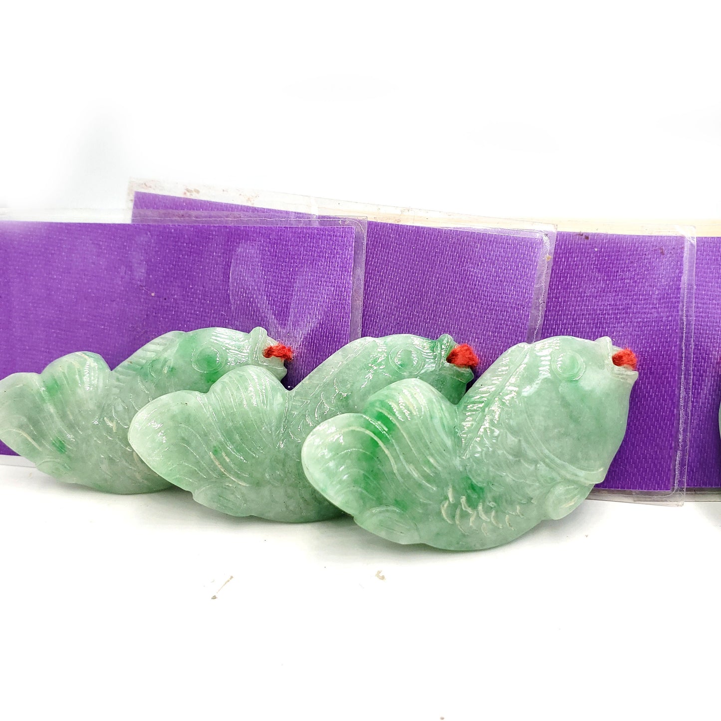 Yingmart Green natural Jade stone Charm carved Fish Pendant Necklace, Good Luck Pendant, Protection