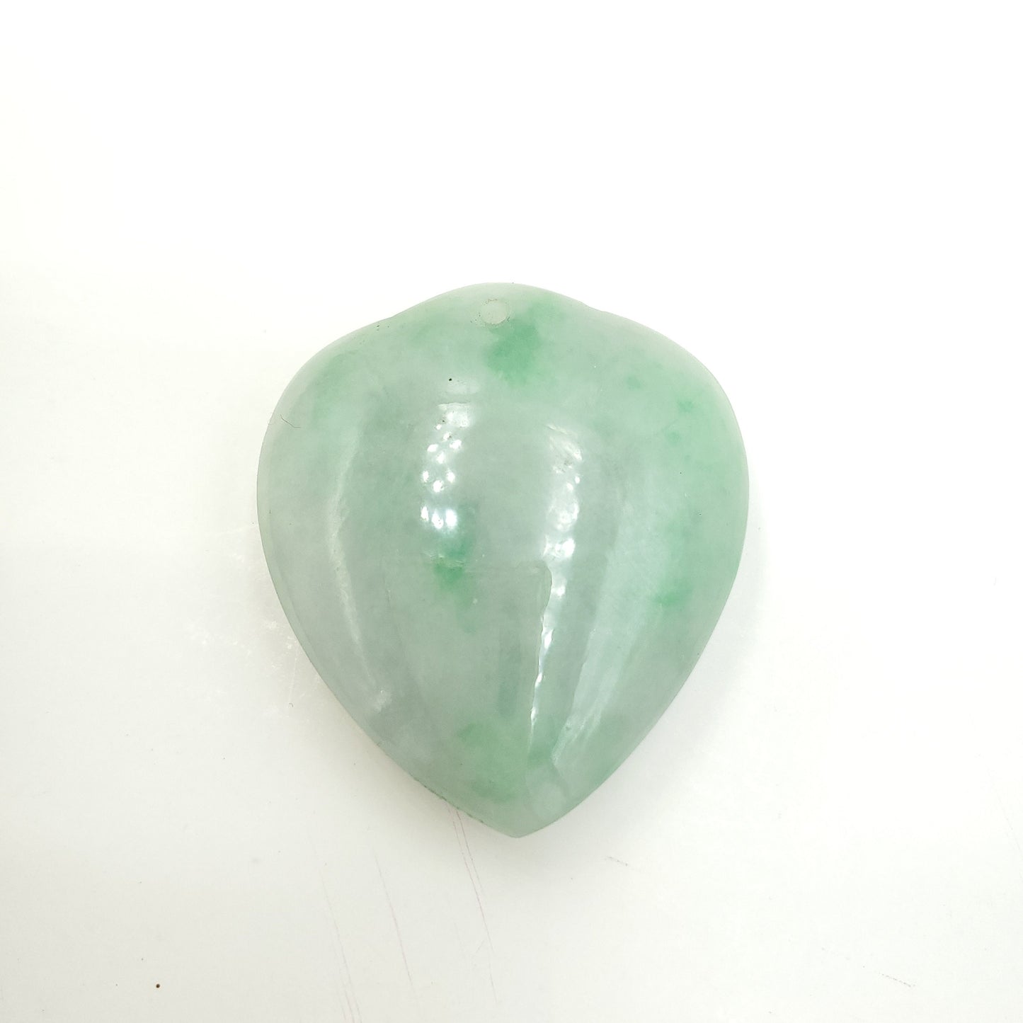 Yingmart Green natural jade charm Caved Heart, necklace, Earrings, Pendant, Chain bracelet bead decoration, Lucky pendant